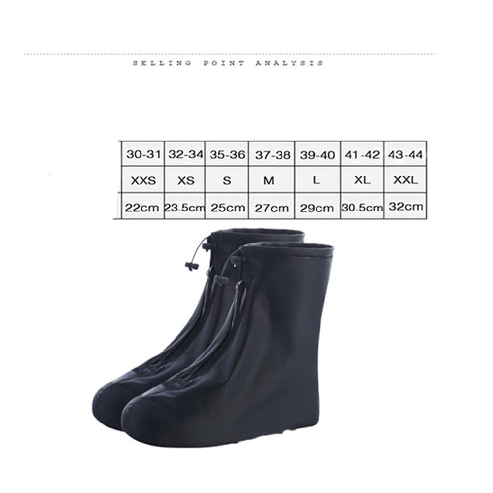 Rain Shoe Covers Waterproof Boots Plastic Overshoes Galoshes for Women Men Kids,Anti-Slip Overshoes Black （M） - Image 5