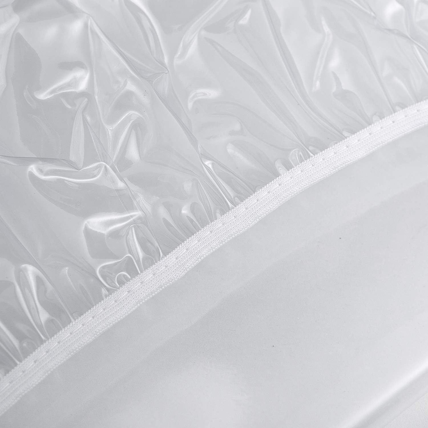 Clear Round Fitted Vinyl Tablecloth for  Diameter Tables - Heavy Duty Elasticized Table Cover Elastic Edged Plastic Table Cloth Protector（76*243CM） - Image 4