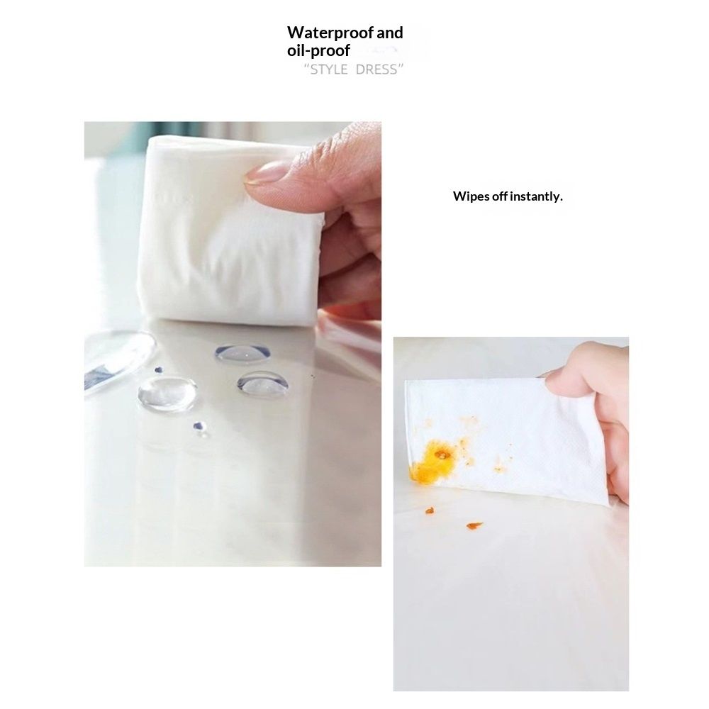 Clear Round Fitted Vinyl Tablecloth for  Diameter Tables - Heavy Duty Elasticized Table Cover Elastic Edged Plastic Table Cloth Protector（76*243CM） - Image 5