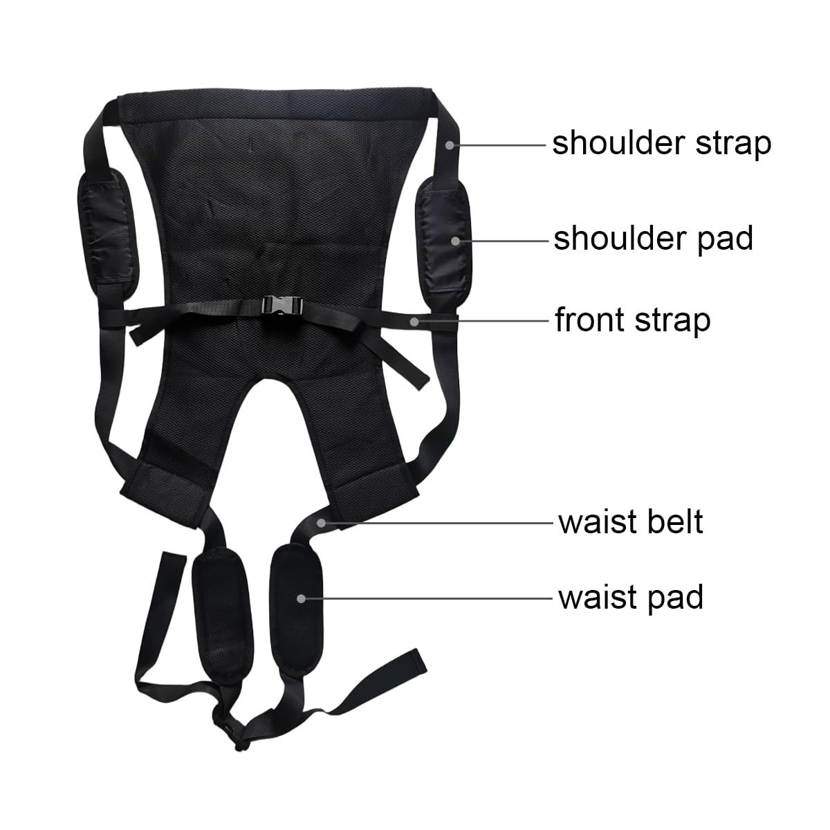 Lightweight Kids Carrier Belt Short Journeys Hiking Back Pack Belt Outdoor Children Lift Sling for Transferring Children to Car,Wheelchair,Vehicle,Bed,Chair(Black, Large) - Image 3