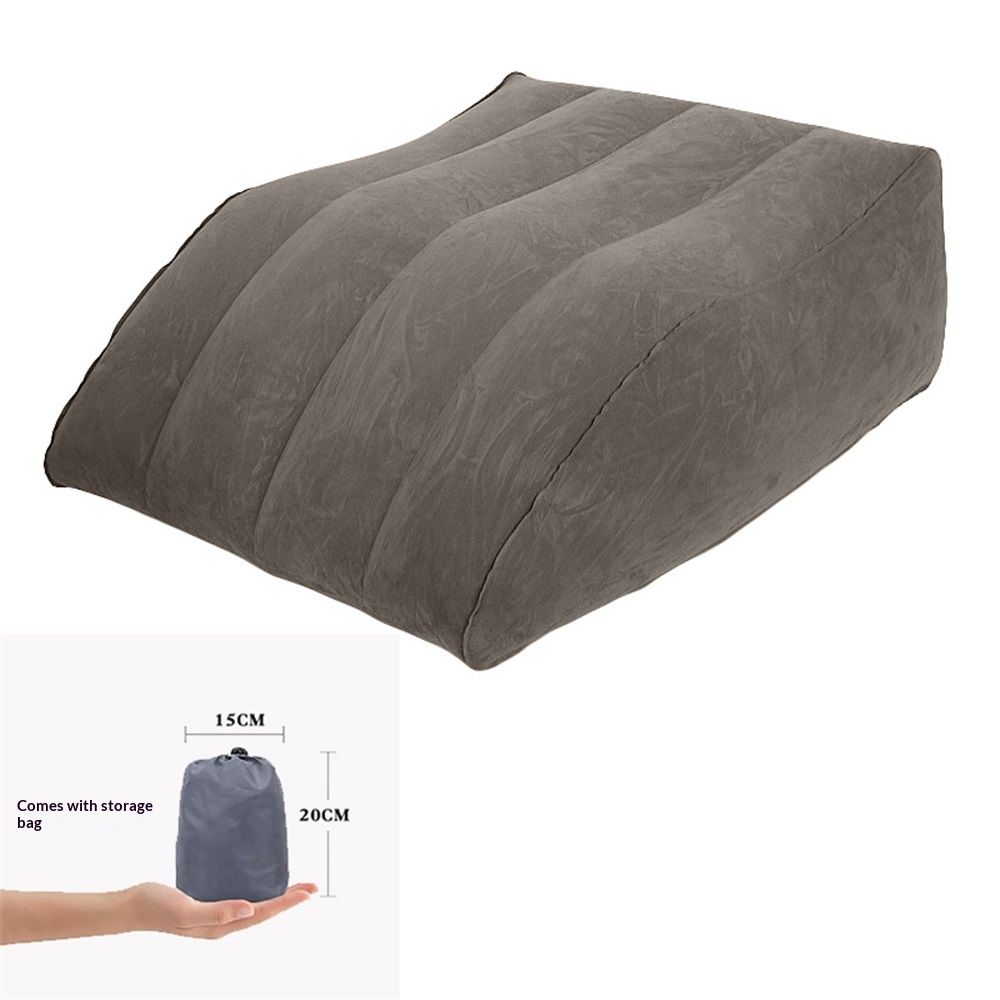 Inflatable Leg Elevation Pillow, Wedge Pillow for Sleeping, Portable Wedge Pillow, Improve Circulataion and Reduce Swelling, for Sleeping, Recovery, Pregnant (Grey+Grey storage bag) - Image 1