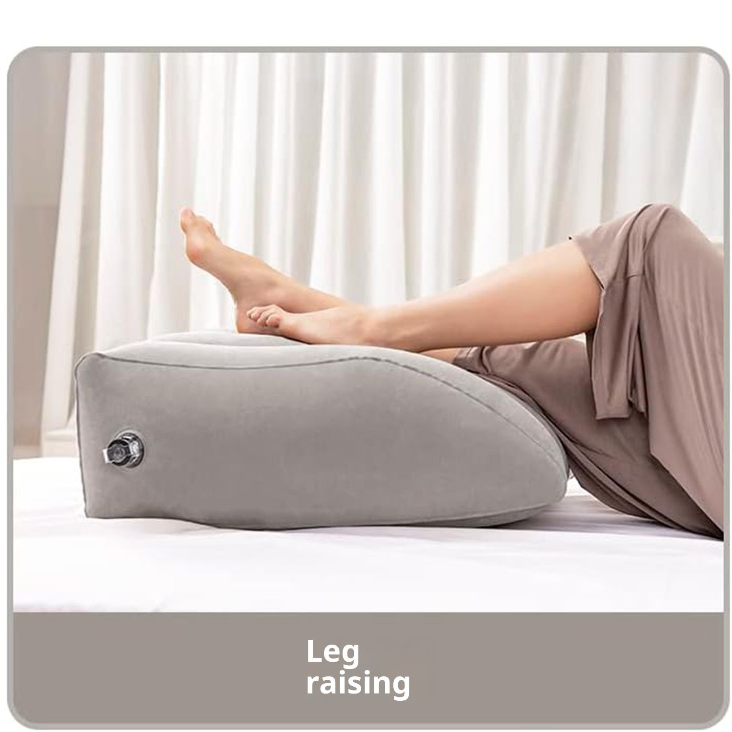 Inflatable Leg Elevation Pillow, Wedge Pillow for Sleeping, Portable Wedge Pillow, Improve Circulataion and Reduce Swelling, for Sleeping, Recovery, Pregnant (Grey+Grey storage bag) - Image 4