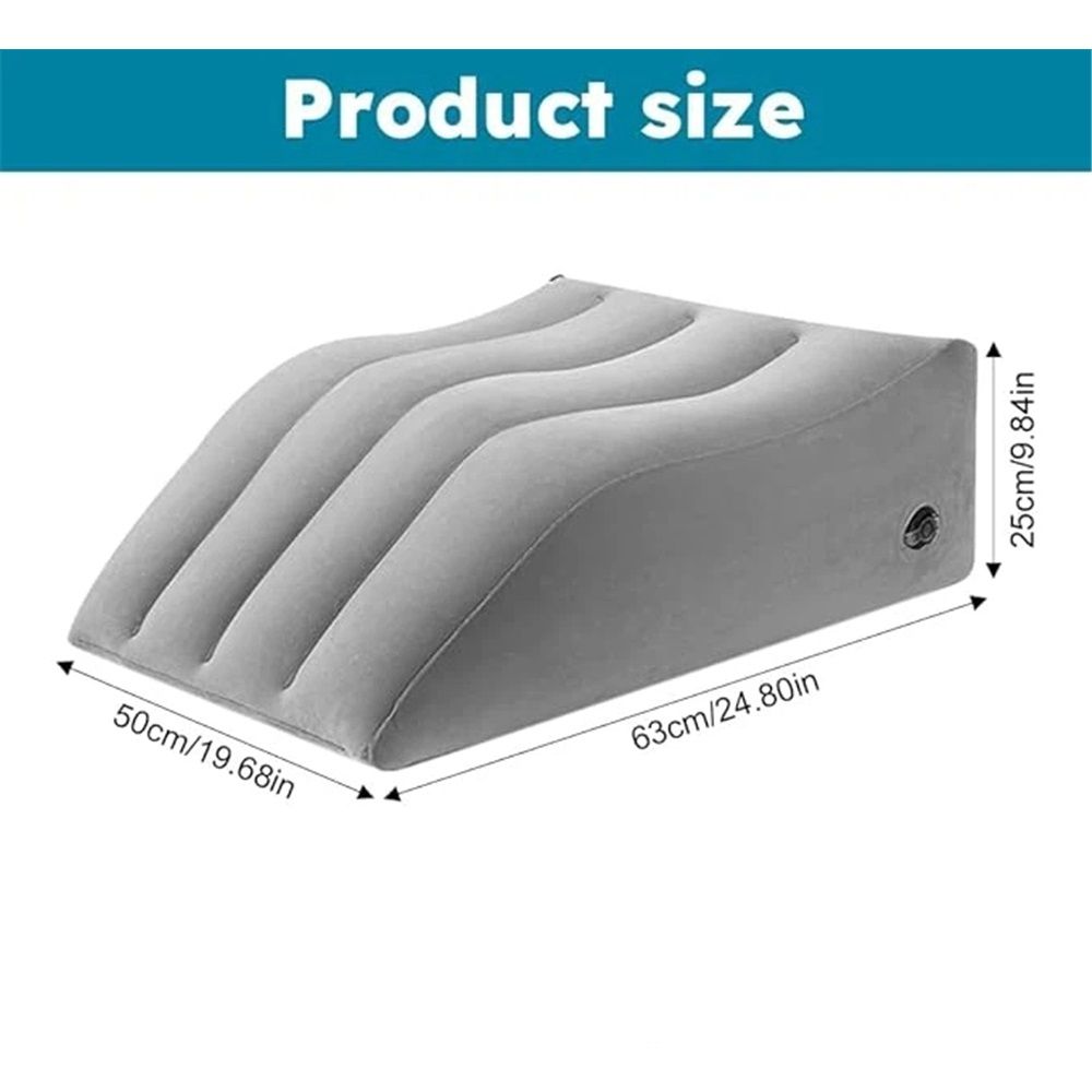Inflatable Leg Elevation Pillow, Wedge Pillow for Sleeping, Portable Wedge Pillow, Improve Circulataion and Reduce Swelling, for Sleeping, Recovery, Pregnant (Grey+Grey storage bag) - Image 5