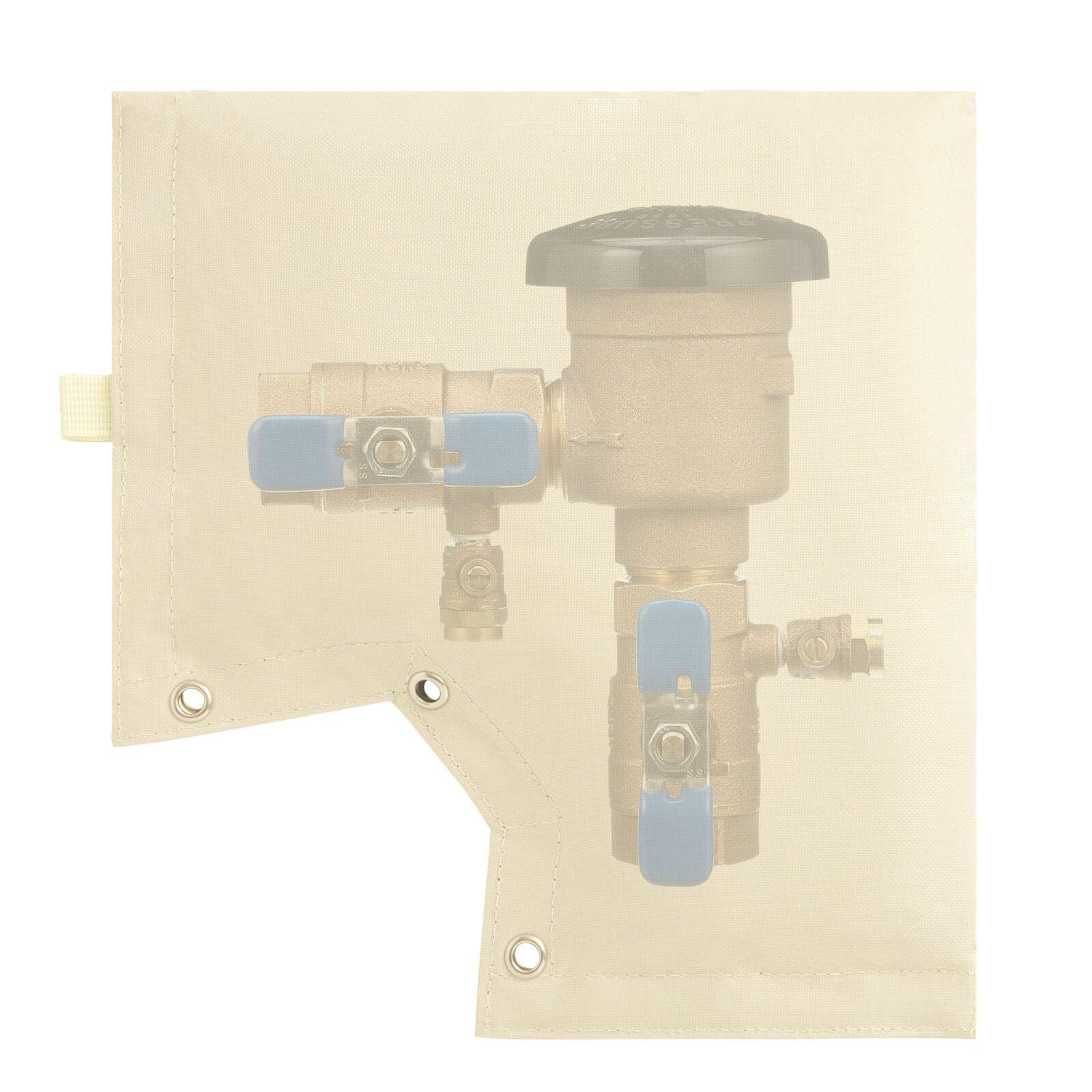Outdoor Backflow Preventer Cover, Pipe Insulated Pouch for Freeze Protection, Winter Thicken Fabric Sprinkler Valve Insulation Cover for Outside Irrigation Pipe & Water Well Pump (khaki) - Image 1