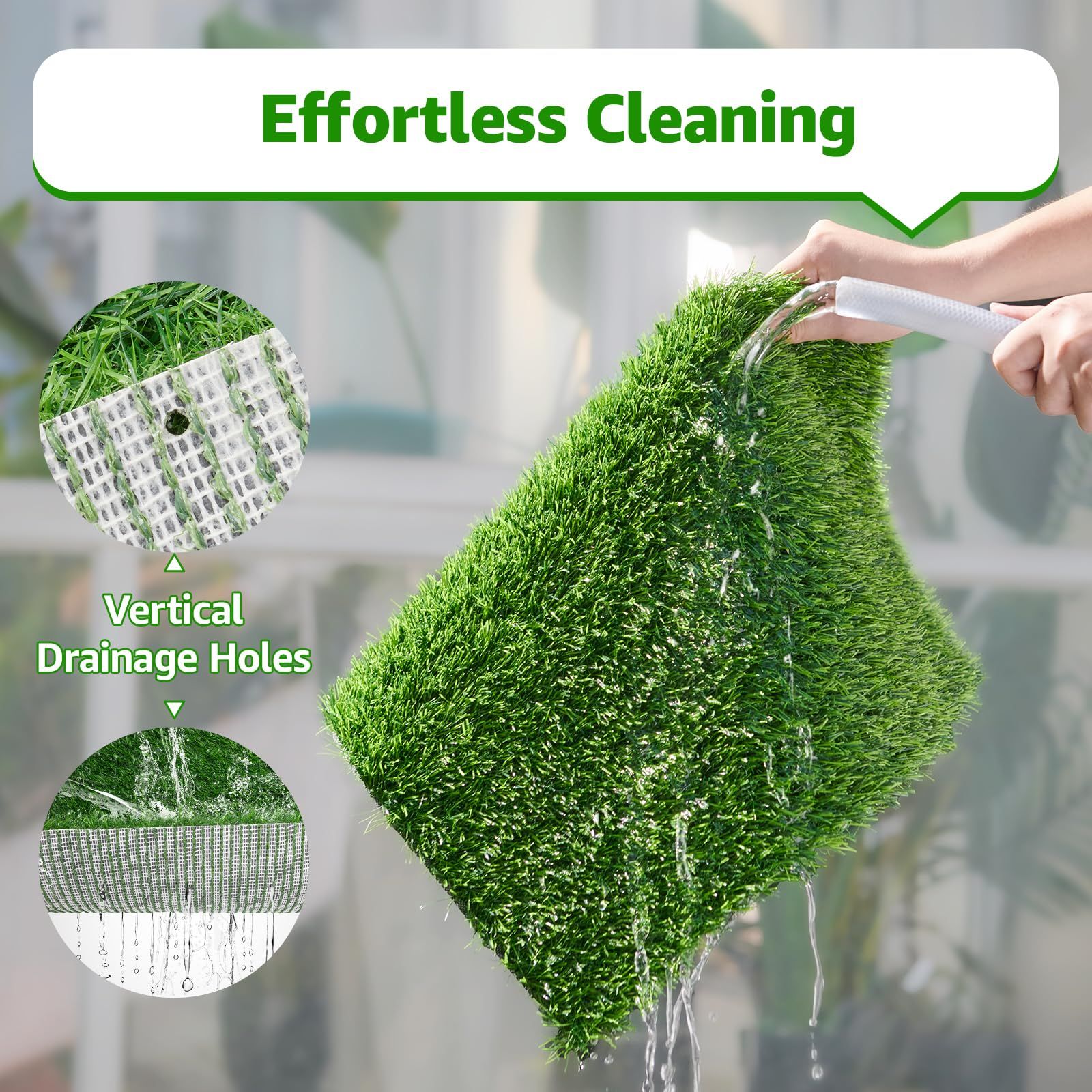 Grass Pad for Dogs 35cmx35cm, Strong Absorbency Soft and Real Grass for Pets Potty Training, Easy to Clean Fake Grass for Dog Indoor Outdoor Use (1 Pcs) - Image 4