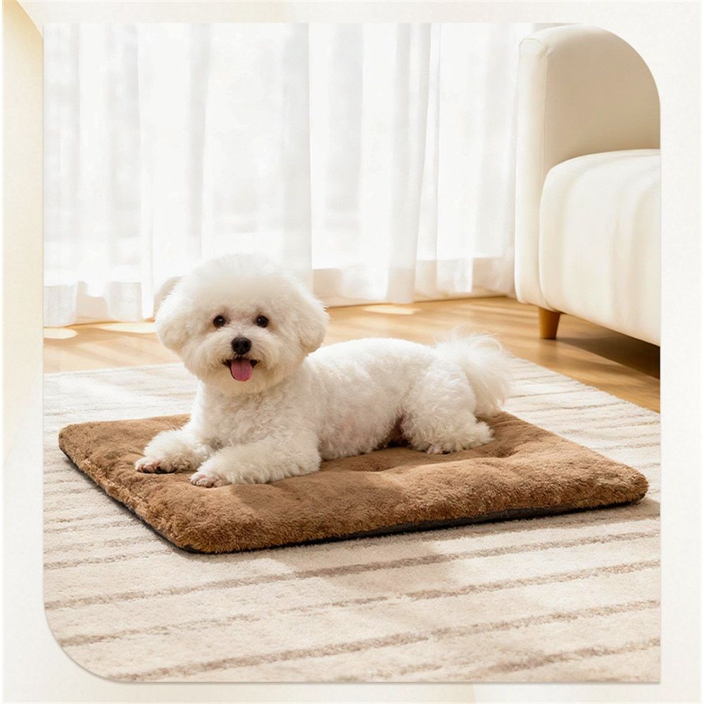 Self Warming Cat Bed Pad Self Heating Pet Mat Warmer Bed Mat for Feral and Indoor Washable Thermal Pet Kennel Pad with Anti-Slip Bottom(Brown,M 45*70*5cm) - Image 2