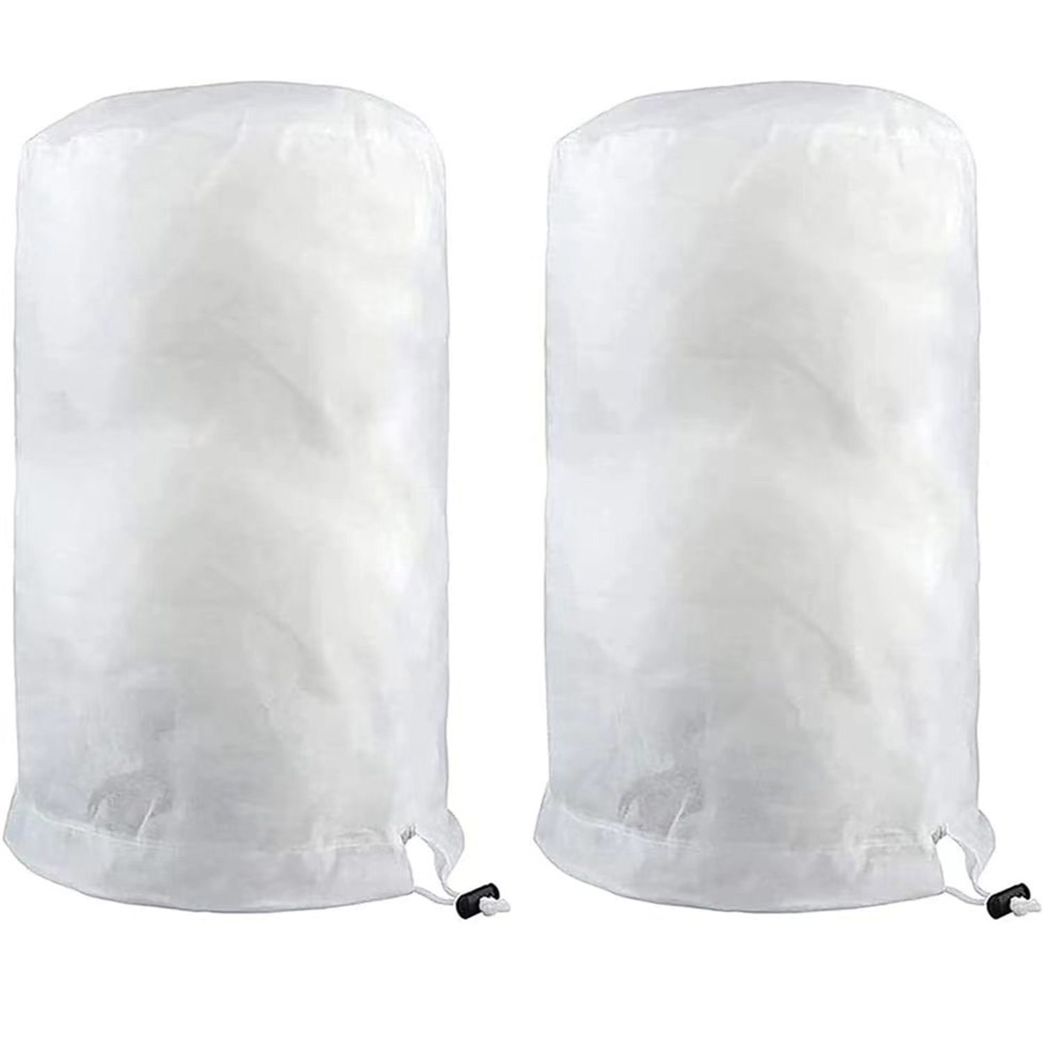 2 Pack Rounded Top Plant Covers Freeze Protection for Winter, 60*80cmTree Frost Protection Blankets Outdoor With Zipper/Drawstring, for Shrub Bush Fruit Tree Potte(White) - Image 1