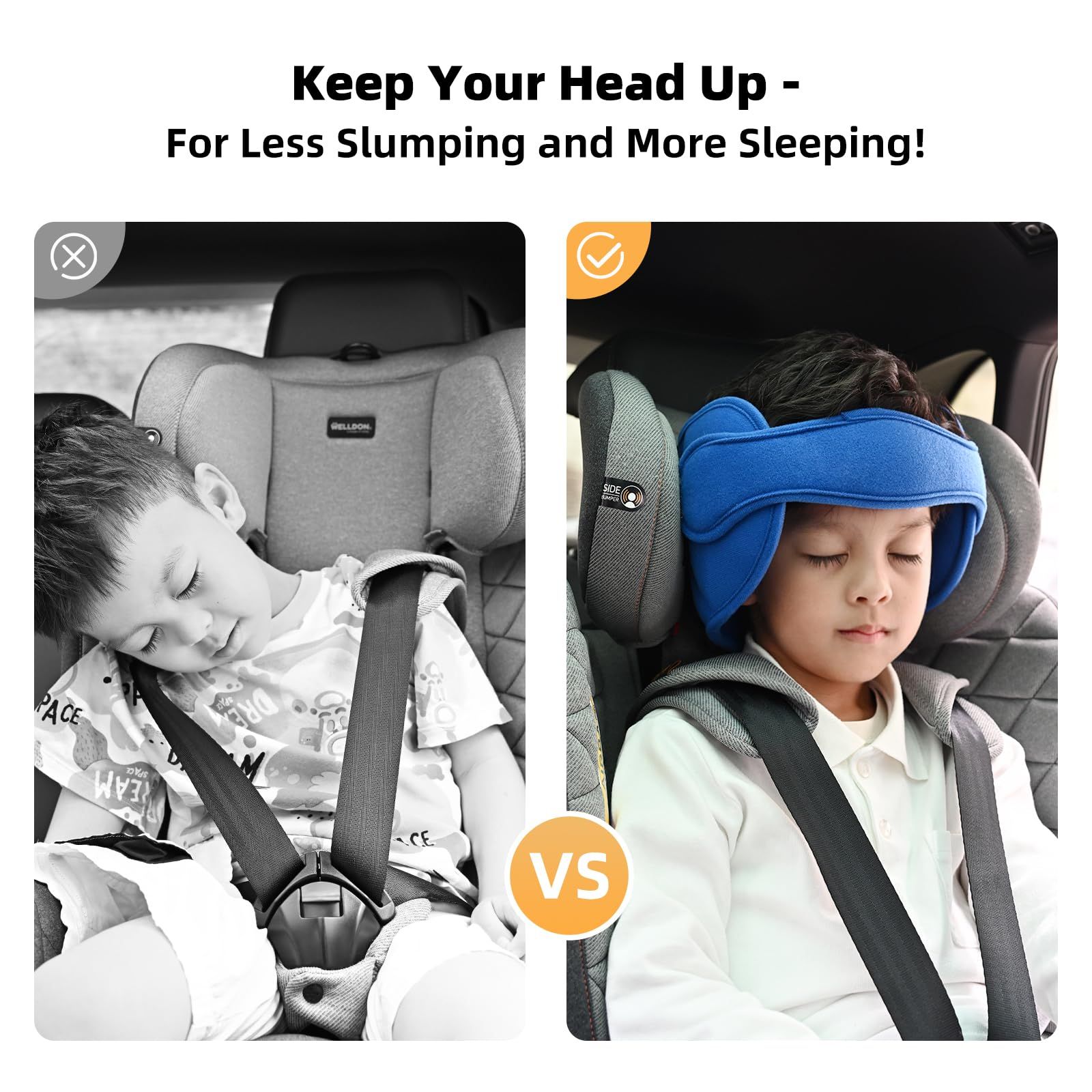 Baby car seat head support, car seat baby stroller baby head support, safety car seat neck pressure reducing head pillow, baby sleeping sling (blue) - Image 3