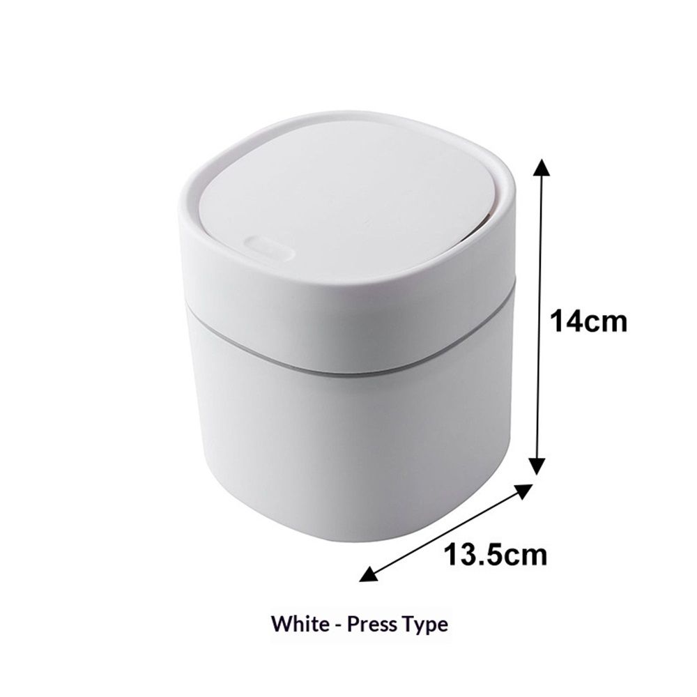 Mini Desk Trash Can with Lid,  Press-Top Tiny Countertop Waste Basket Small Table Top Plastic Covered Garbage Bin for Desk Top - Image 4