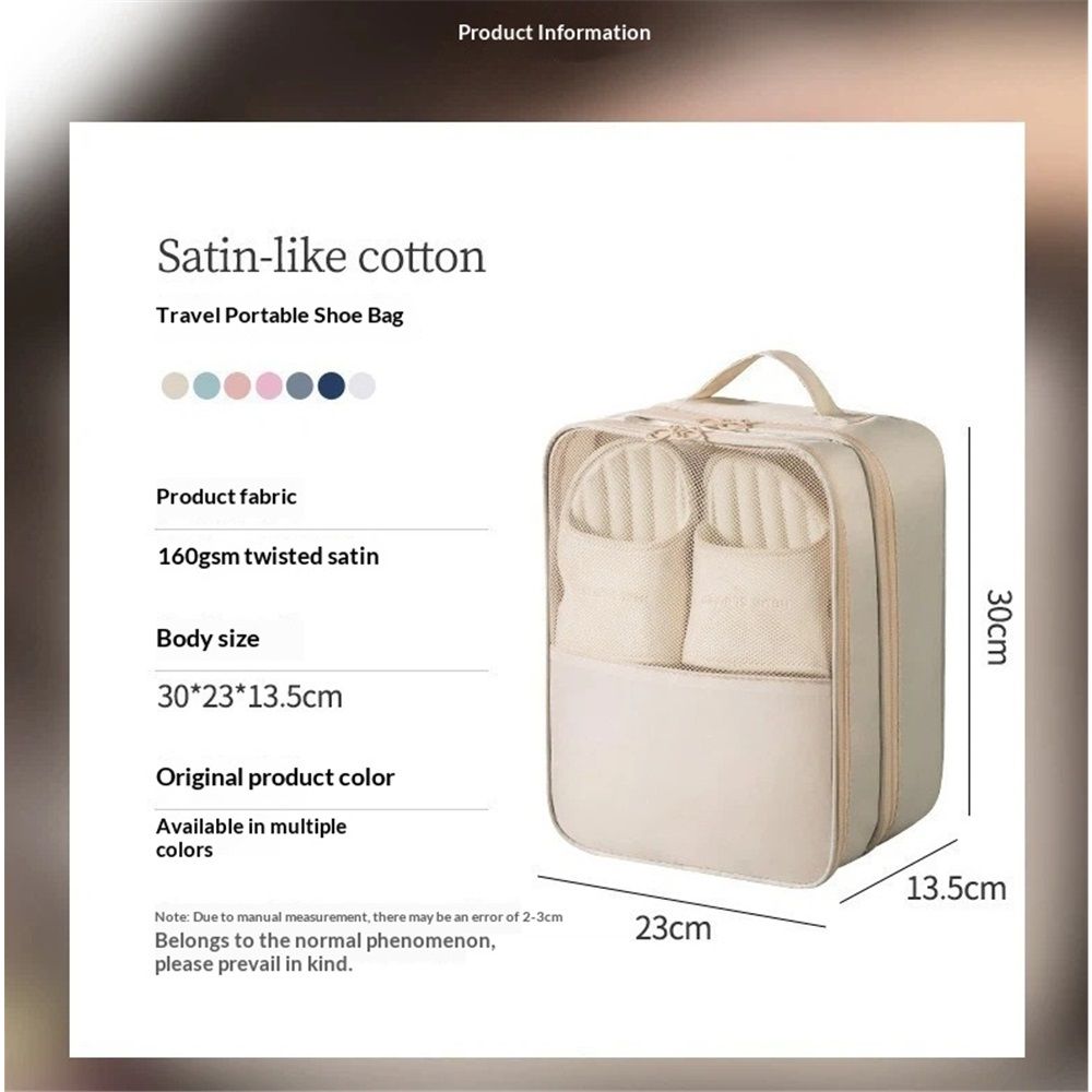 Shoe Bag Holds 3 Pair of Shoes for Travel and Daily Use Storage Pouch, for Flying Shoe Organizer Shoe Storage Bag for Travel Light Beige(oniy bag) - Image 5
