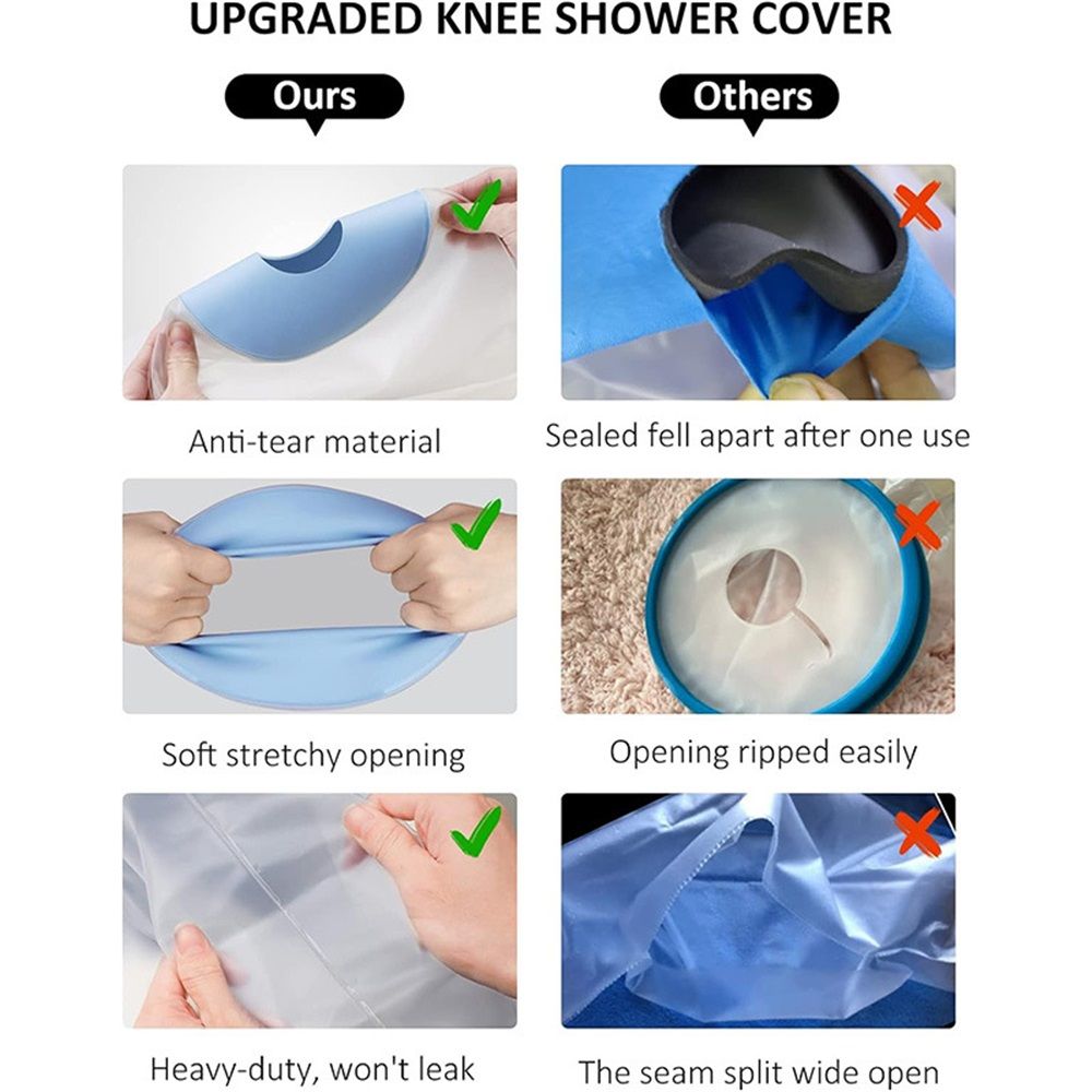 Knee Cast Cover for Shower Waterproof Knee Cover for Shower after Surgery Reusable Cast Bag After Surgery for Wound, Burns, Bandage（1 pcs） - Image 5