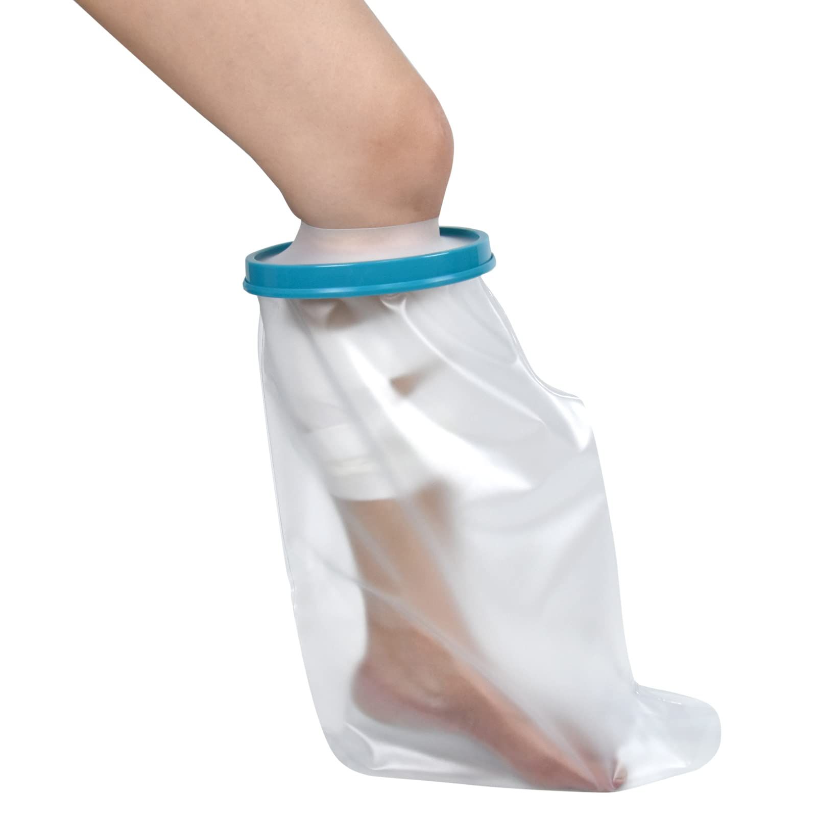 1 pcs Water Proof Leg Cast Cover for Shower, Showering Foot, Watertight Foot Protector for Leg and Foot Surgeries, Cast Bag for Shower (16Wx29L, White) - Image 1