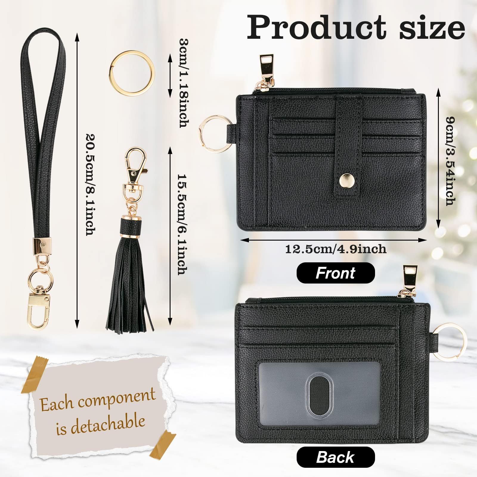 2 pack Small Wristlet Wallets for Women Credit Card Holder Wallet Keychain Wristlet Wallet Credit Card Wallets for Women (Black) - Image 5