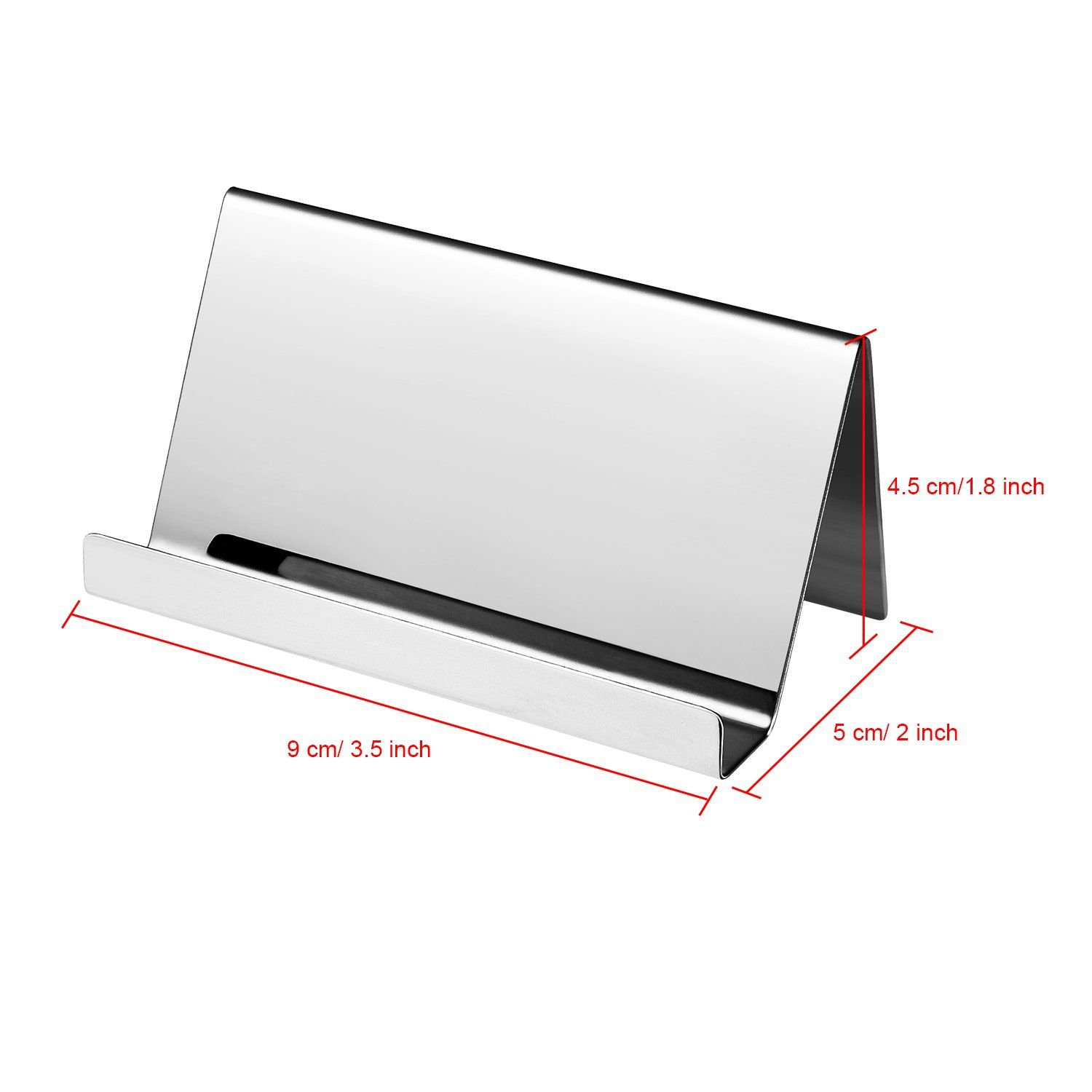 4 Pack Stainless Steel Business Cards Holders Desktop Credit Name Card Display Organizer for Business Mental Name Case Rack for Office Home Daily Use(Silver) - Image 4