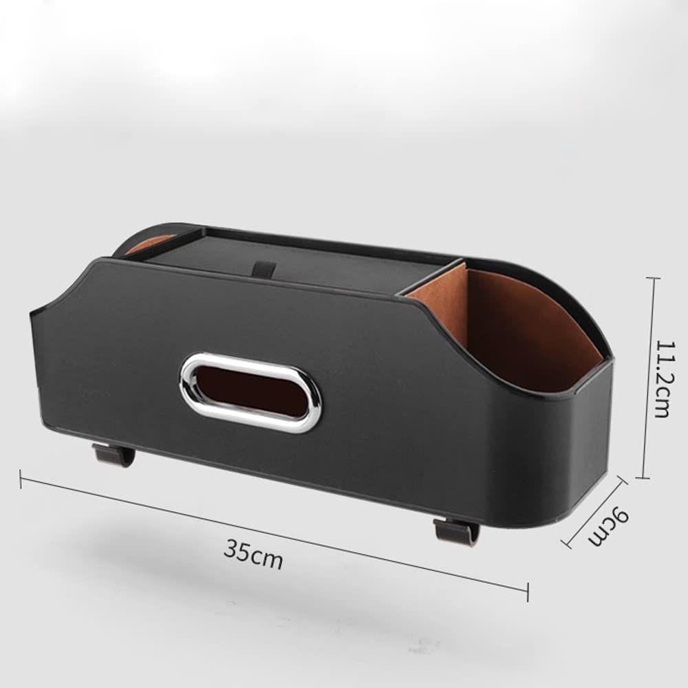 New car headrest Rear seat Multifunctional Storage Box, partition Design, with Cup Holder, Tissue Box, headrest Hook, Suitable for Children and Adults, car Travel Accessories (Black) - Image 5
