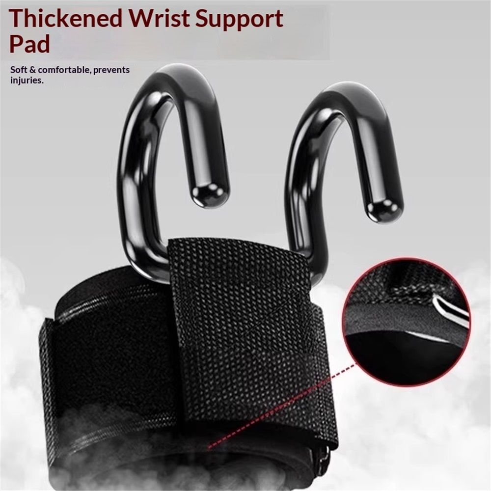 Weight Lifting Hooks (Pair), Wrist Strap Hooks for Weightlifting, Adjustable Men and Women Gym Lifting Straps Hook for Pull-Ups, Deadlifts, Strength Training, and Fitness Workouts - Image 3