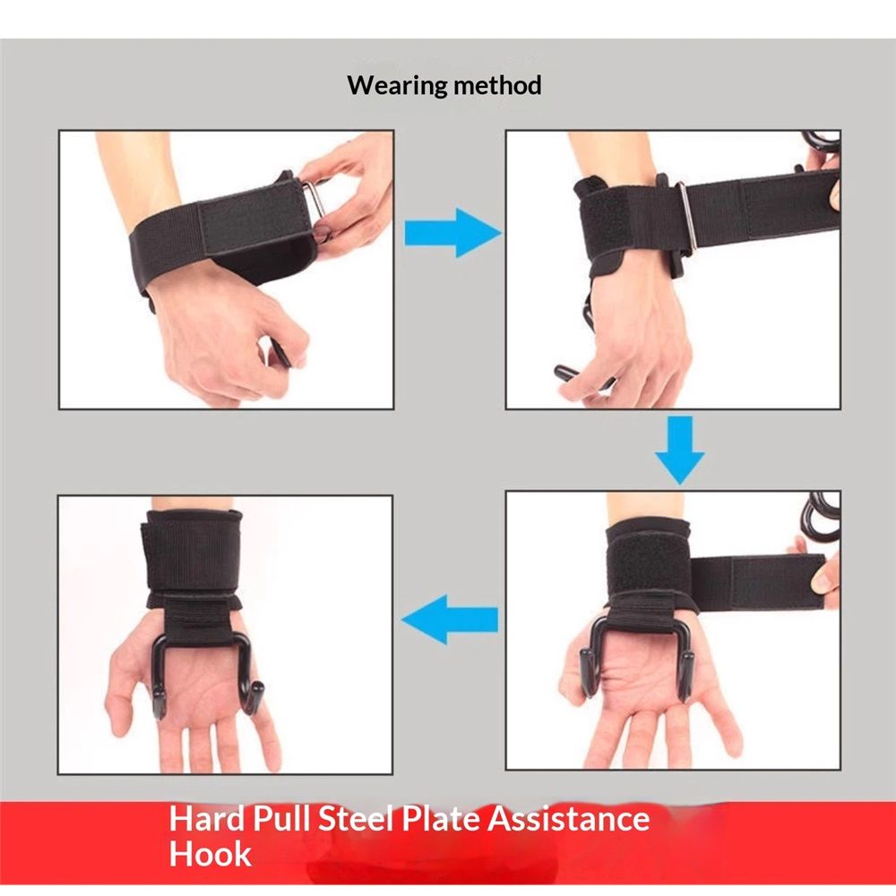 Weight Lifting Hooks (Pair), Wrist Strap Hooks for Weightlifting, Adjustable Men and Women Gym Lifting Straps Hook for Pull-Ups, Deadlifts, Strength Training, and Fitness Workouts - Image 4