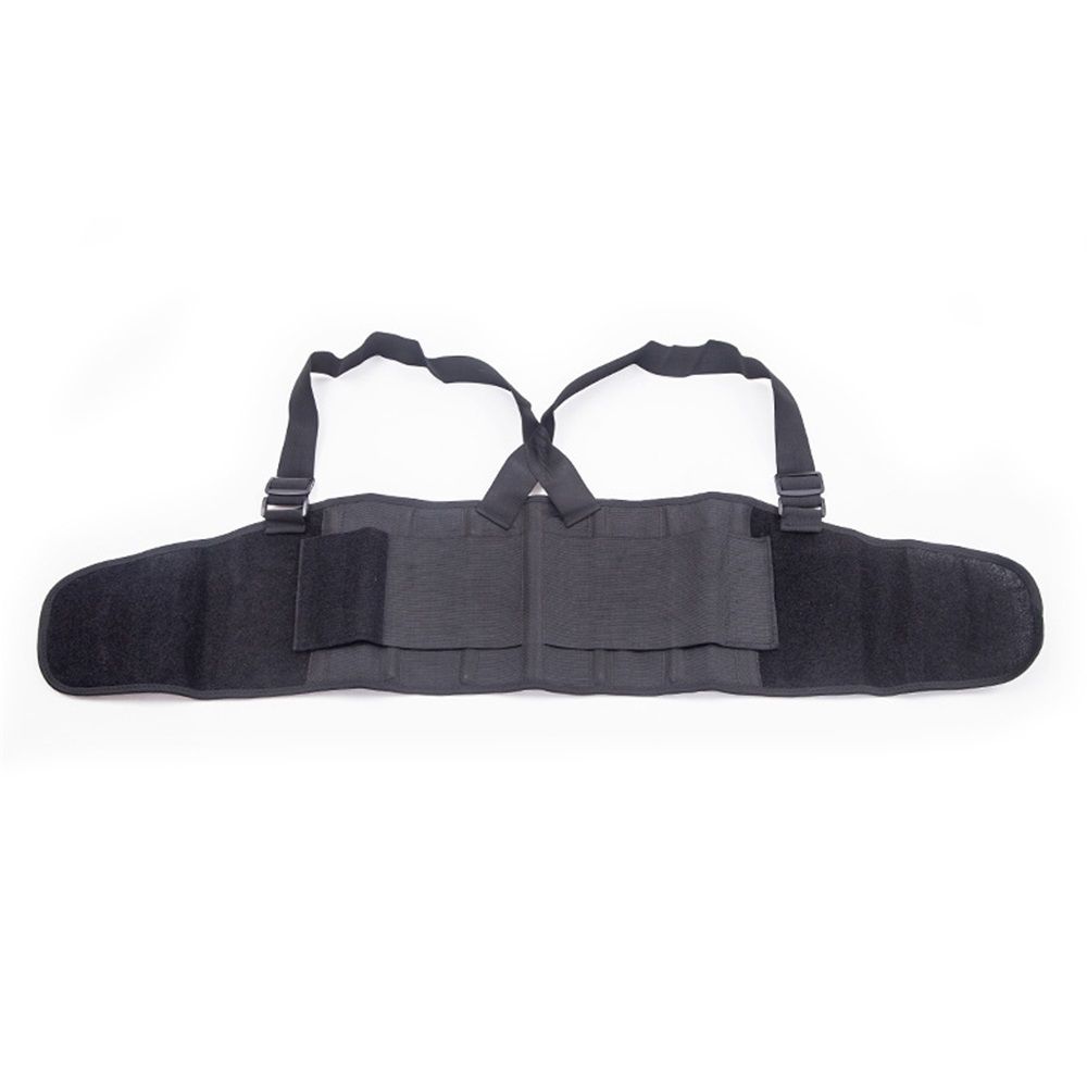 Care Back Brace for Work with Suspenders - Back Support Belt - Adjustable, Light, Breathable - Posture (Black, Size XL) - Image 1