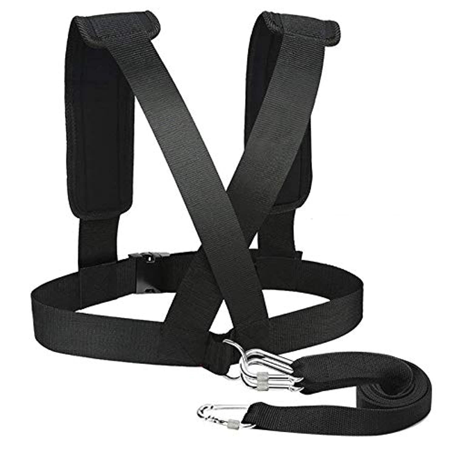 Sled Harness Tire Pulling Harness Pull Strap with Reinforced Lock, Can Pull up to 1.5T for Fitness Weight Sled Training Speed Chute Harness Trainer Football Workout Equipment - Image 1
