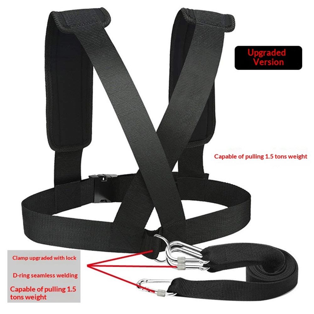 Sled Harness Tire Pulling Harness Pull Strap with Reinforced Lock, Can Pull up to 1.5T for Fitness Weight Sled Training Speed Chute Harness Trainer Football Workout Equipment - Image 3