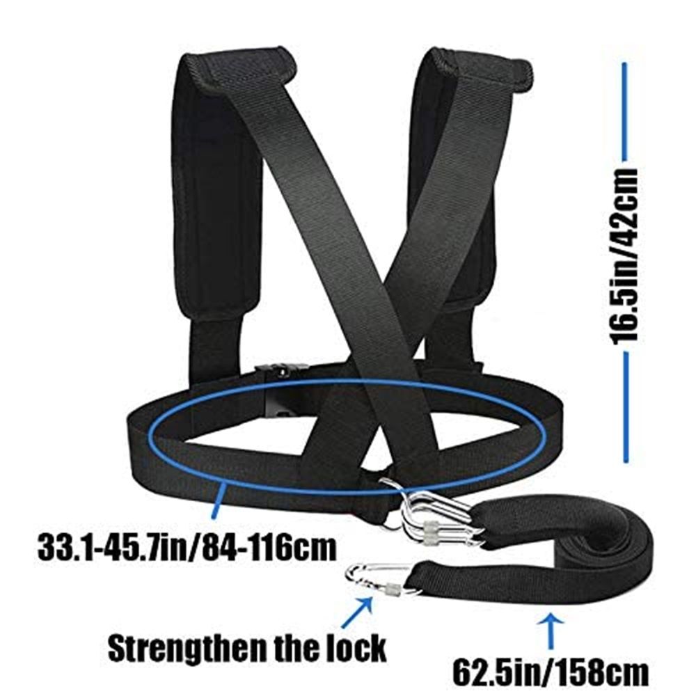 Sled Harness Tire Pulling Harness Pull Strap with Reinforced Lock, Can Pull up to 1.5T for Fitness Weight Sled Training Speed Chute Harness Trainer Football Workout Equipment - Image 5