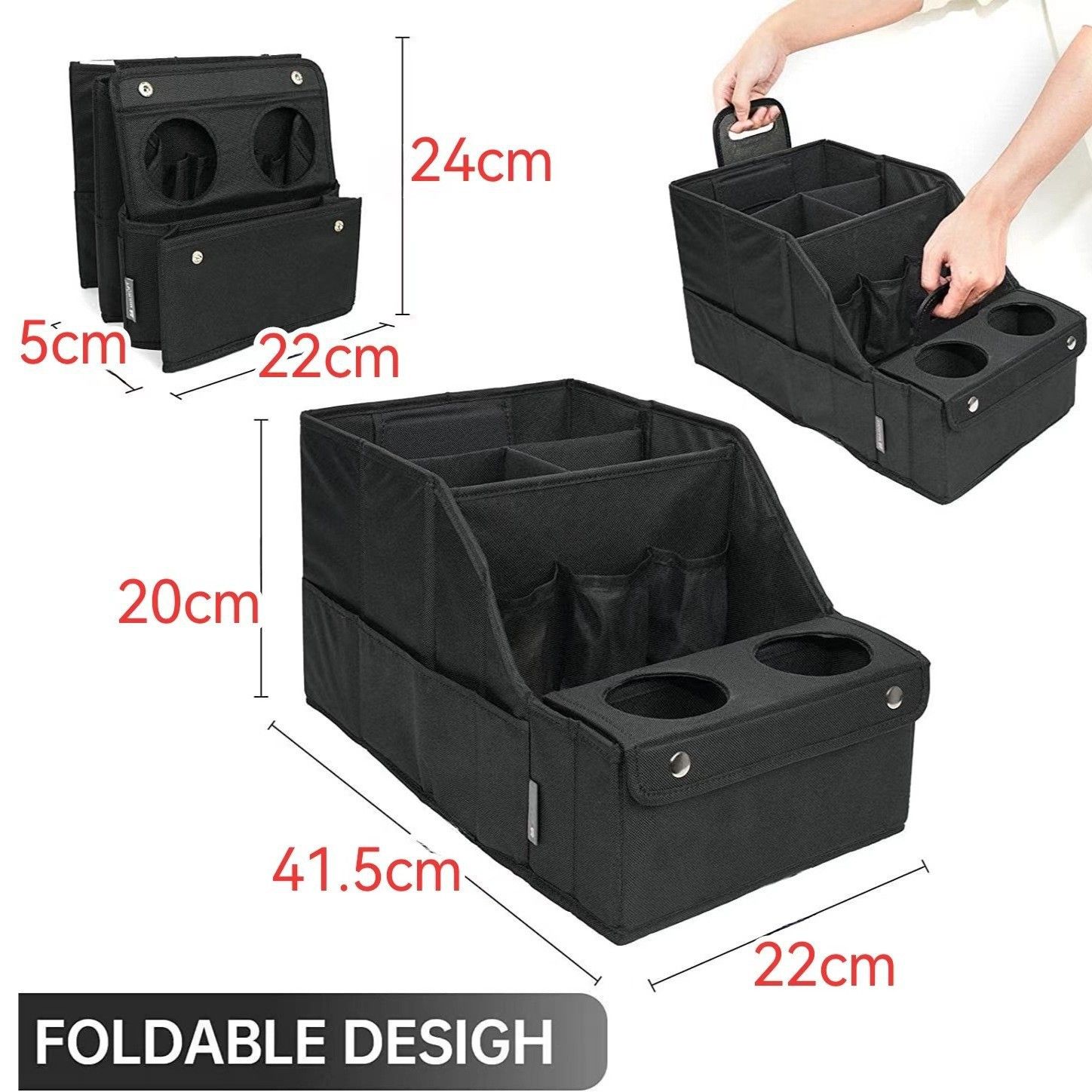 Car Seat Organizer- Backseat Car Organizer with 11 Storages Compartments and 2 Cup Holders, Organizers and Storage, Front Seat for Travel Kids,Black - Image 4
