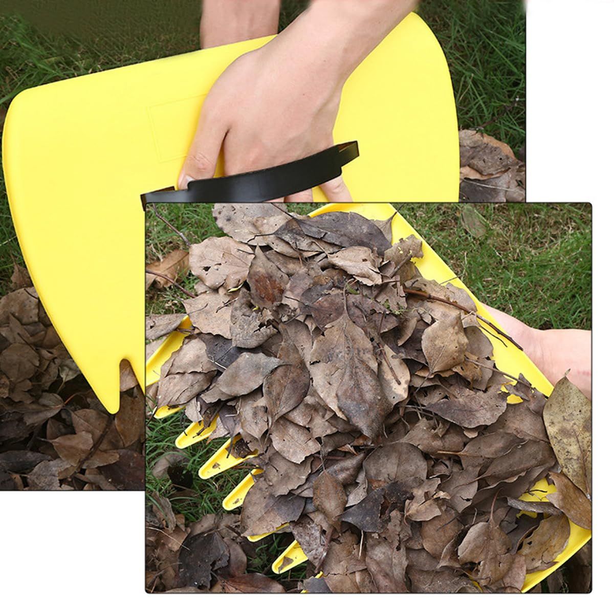 Hand Rakes Leaf Scoops -Large Leaf Grabber for Picking Up Yard Leaves, Lawn Garbage and Grass Clippings (yellow) - Image 4