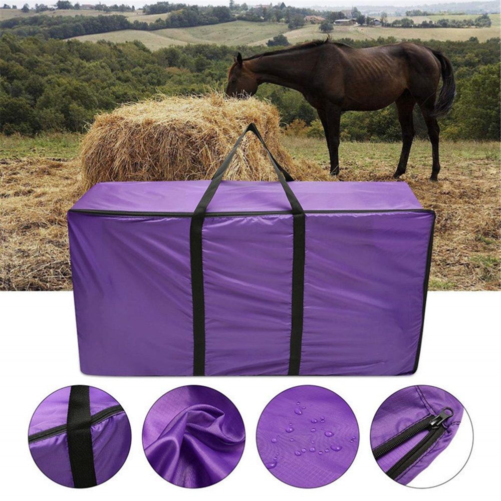 Hay Bale Storage Bag, Horse and Livestock Hay Bale Bag, Large Tote Waterproof Collapsible Bag Hay Bale Tote Bag with Zipper - Image 2