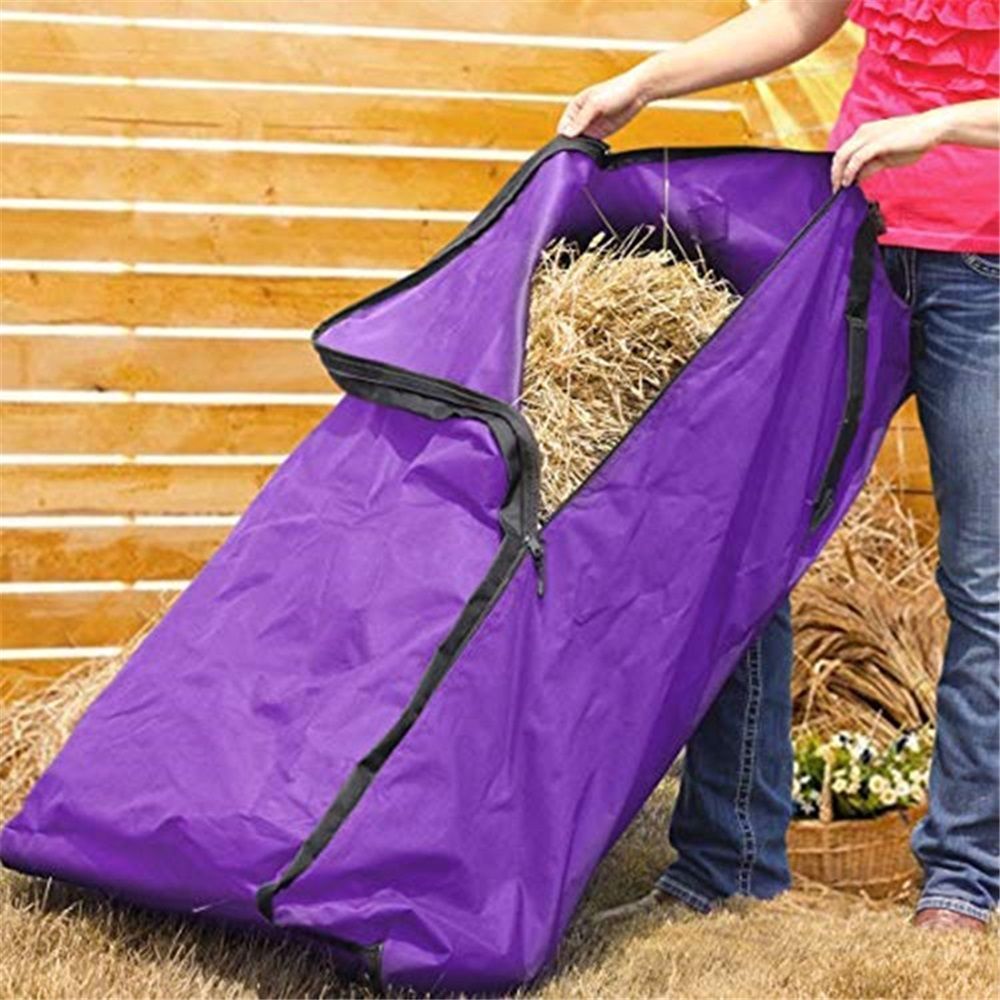 Hay Bale Storage Bag, Horse and Livestock Hay Bale Bag, Large Tote Waterproof Collapsible Bag Hay Bale Tote Bag with Zipper - Image 3