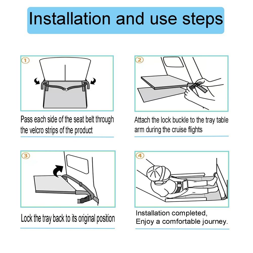 Toddler Airplane Bed & Airplane Seat Extender for Kids - Portable Foot Rest for Children Flights, Soft flannel Toddler Plane Bed, Lightweight Machine Washable Travel Essentials - Image 5