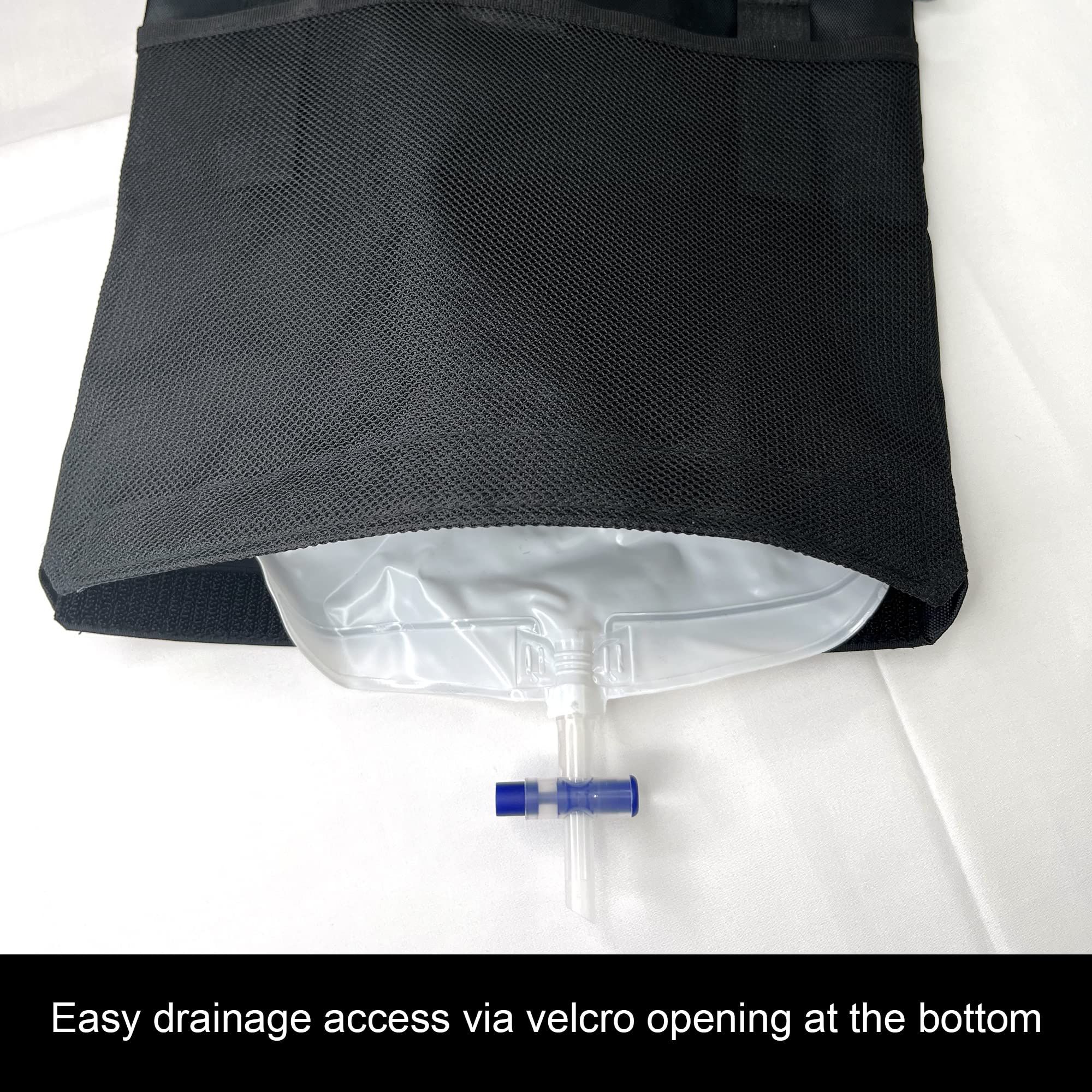 Urine Drainage Bag Holder with Update Catheter Pipe Cover and Adjustable Shoulder Straps, Catheter Bag Covers Front and Back with Catheter Bags - Crossbody or Hangs (Black，noiy bag) - Image 3
