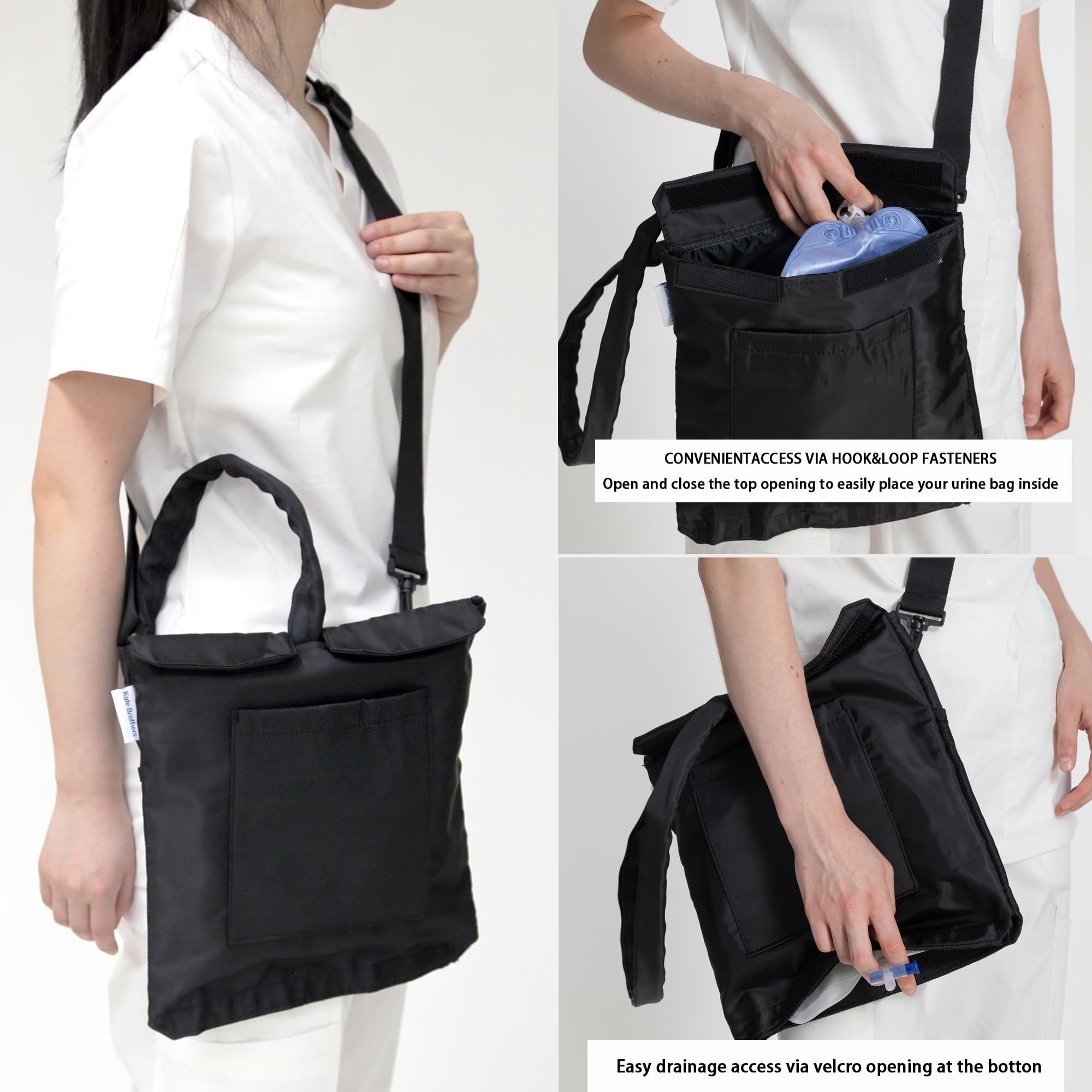 Urine Drainage Bag Holder with Update Catheter Pipe Cover and Adjustable Shoulder Straps, Catheter Bag Covers Front and Back with Catheter Bags - Crossbody or Hangs (Black，noiy bag) - Image 4