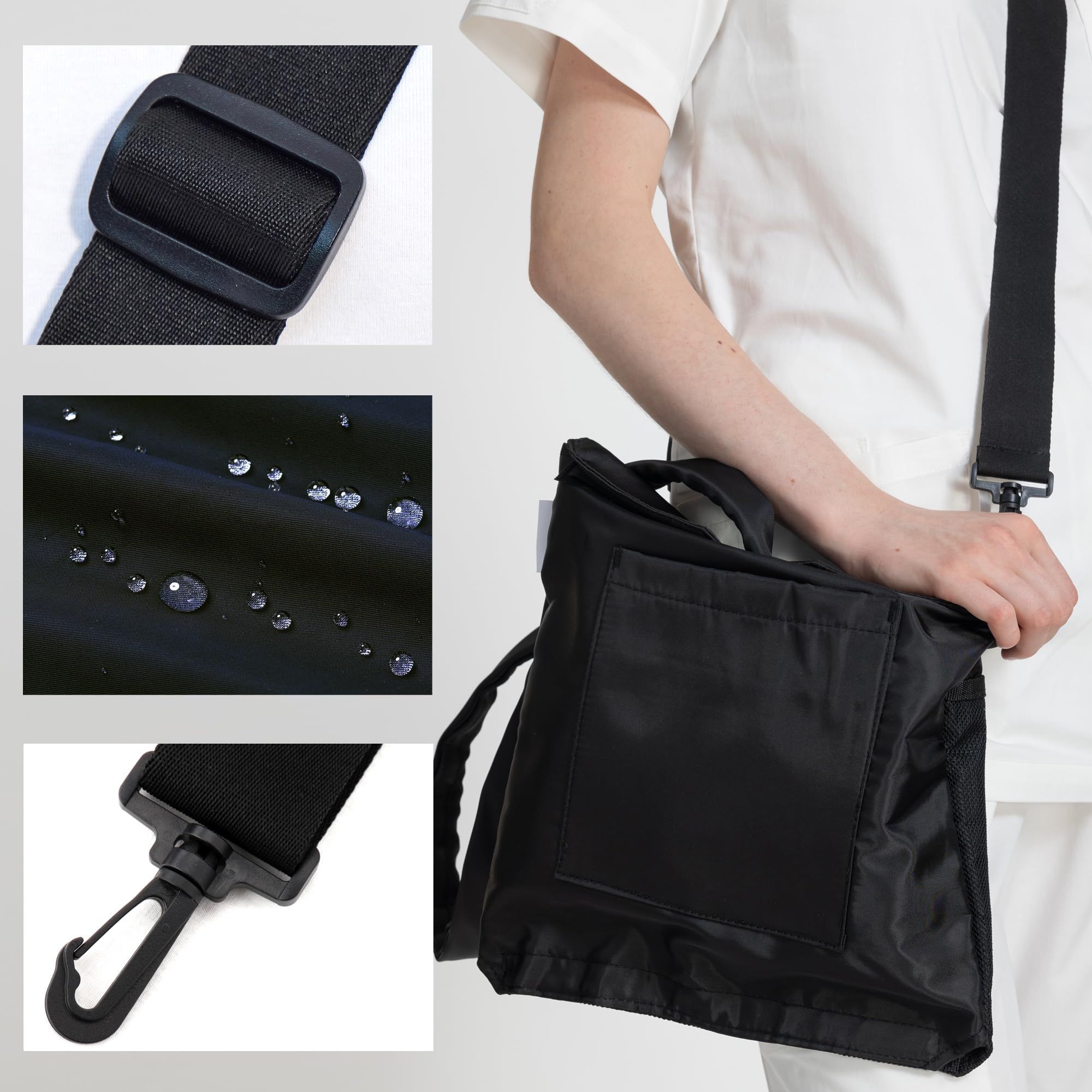 Urine Drainage Bag Holder with Update Catheter Pipe Cover and Adjustable Shoulder Straps, Catheter Bag Covers Front and Back with Catheter Bags - Crossbody or Hangs (Black，noiy bag) - Image 5