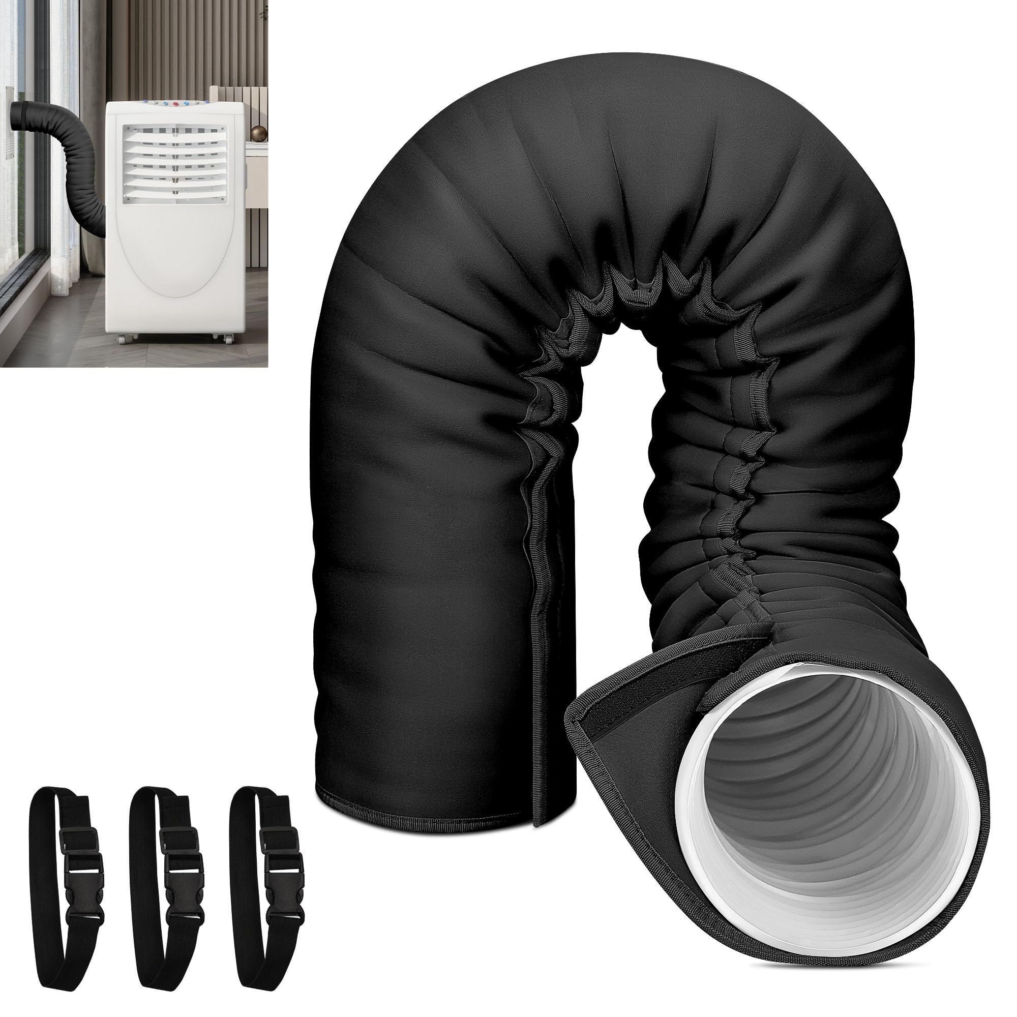 Portable AC Hose Insulation Sleeve, Portable Air Conditioners Insulated Hose Cover Wrap, Fit 5