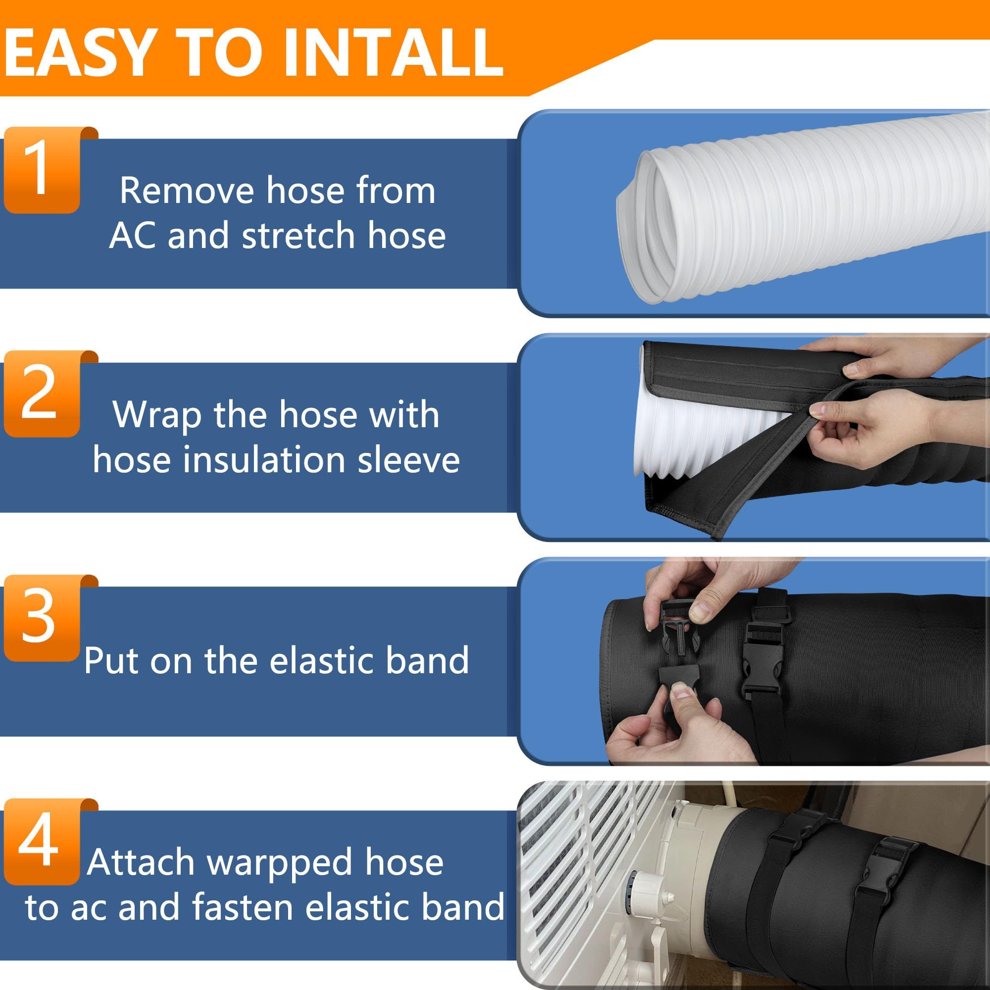 Portable AC Hose Insulation Sleeve, Portable Air Conditioners Insulated Hose Cover Wrap, Fit 5