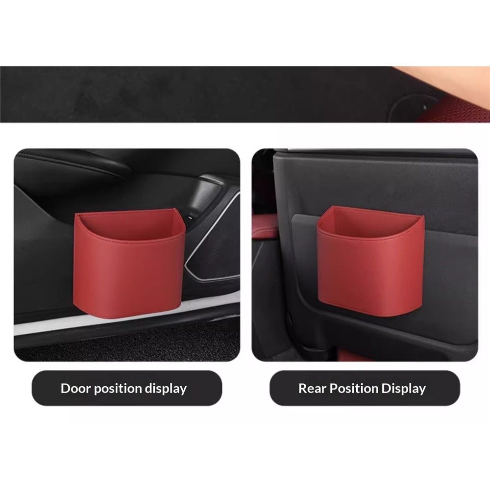 Car Trash Can,Mini Car Trash Bin for SUV and Truck, Automotive Trash Can for Vehicle, Home, Office, Multipurpose, Easy to Clean (Red) - Image 3