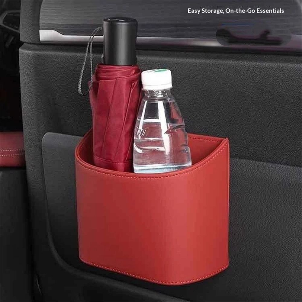 Car Trash Can,Mini Car Trash Bin for SUV and Truck, Automotive Trash Can for Vehicle, Home, Office, Multipurpose, Easy to Clean (Red) - Image 4