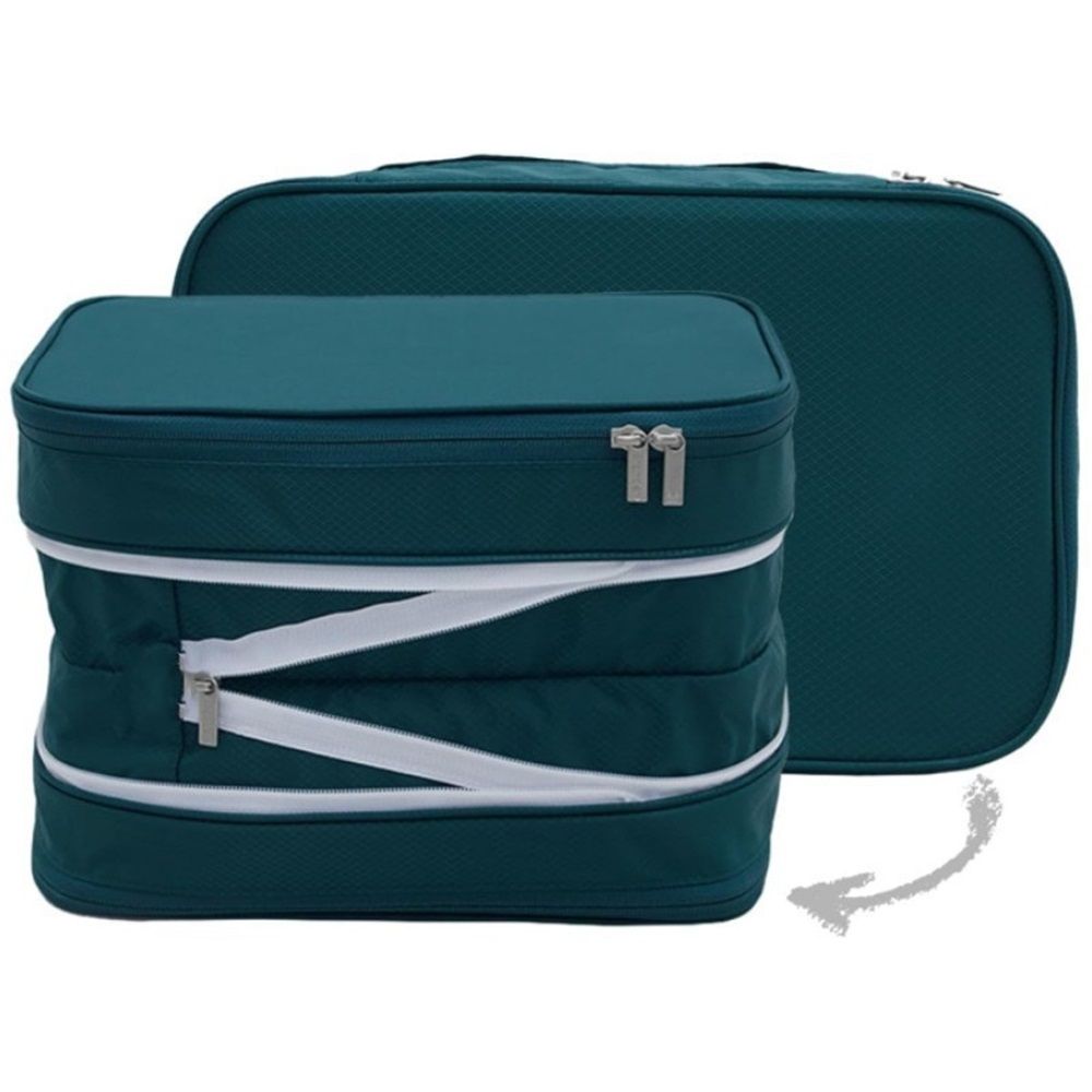 Travel Essentials Luggage Organizer l Self Compression Organizer for Travel l Overnight Trip, Road Trip, Beach, Cruise（L） - Image 1