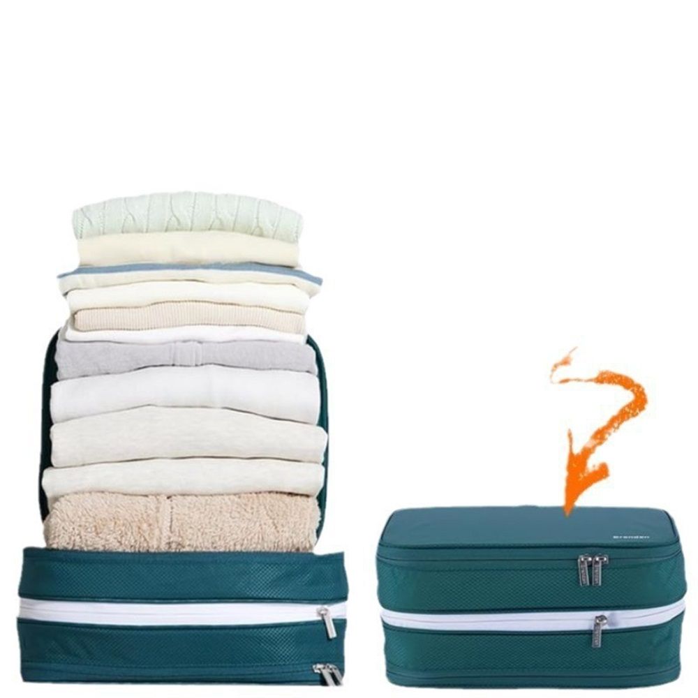 Travel Essentials Luggage Organizer l Self Compression Organizer for Travel l Overnight Trip, Road Trip, Beach, Cruise（L） - Image 2