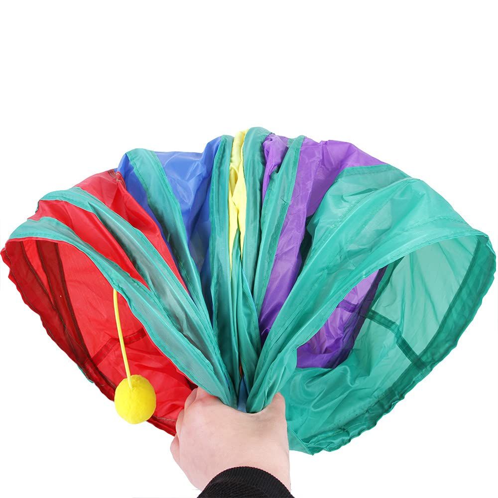 Rainbow Cats Tunnels with Interactive Ball Indoors Kitty Play Tunnel for Indoor Outdoor, Cat Tunnel Large Cat Toy Kitten Kitty Rabbt (3 Way) - Image 3