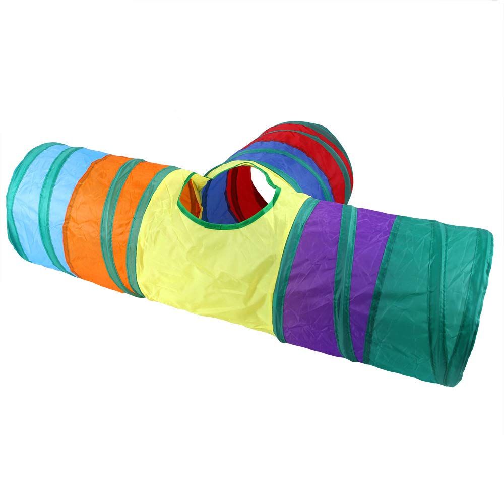 Rainbow Cats Tunnels with Interactive Ball Indoors Kitty Play Tunnel for Indoor Outdoor, Cat Tunnel Large Cat Toy Kitten Kitty Rabbt (3 Way) - Image 5