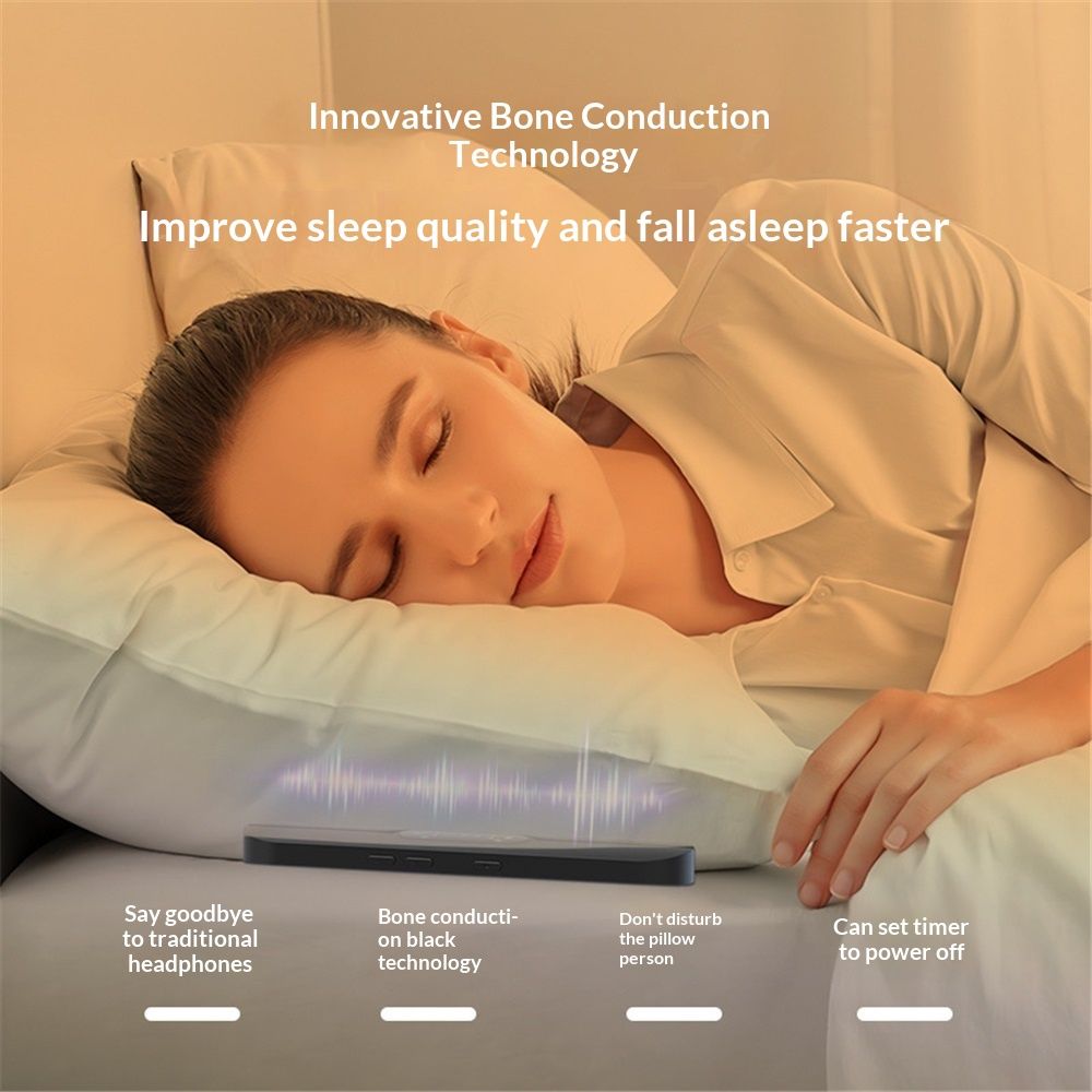 Pillow Speaker for Sleeping, Mini Bone Conduction Portable Sleep Aid with Stereo Bass, Bluetooth Sleep Bar for Deep Sleeping with White Noise - Image 4