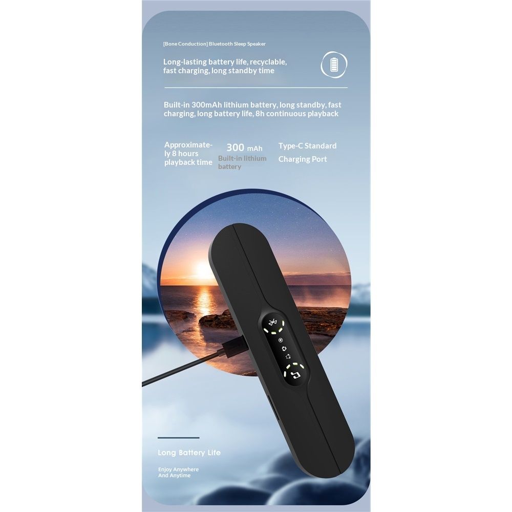 Pillow Speaker for Sleeping, Mini Bone Conduction Portable Sleep Aid with Stereo Bass, Bluetooth Sleep Bar for Deep Sleeping with White Noise - Image 5