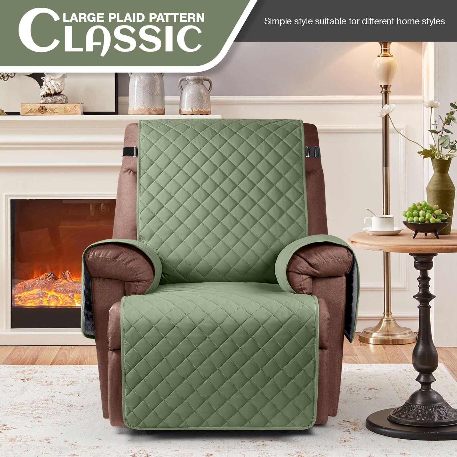 Electric Power Lift Recliner Covers for Reclining Chair Cover Waterproof Non Slip Recliner Slipcovers Seat Washable Recliner Chair Cover with Side Pocket - Image 5