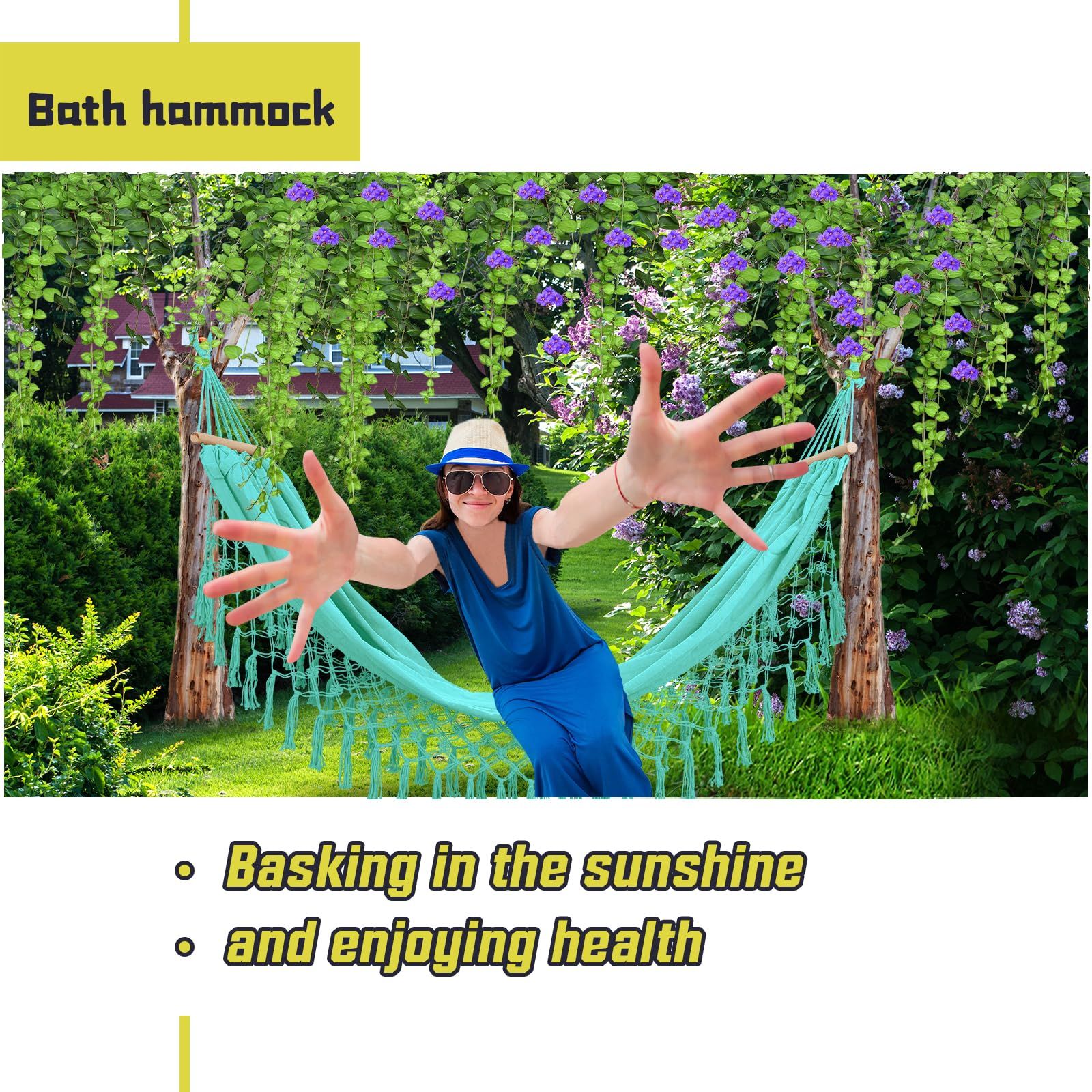 Beautiful Boho Style Hammock -Camping， Portable 2 Person Hammock, for Suitable for Backpacking, Patio, Beach, Backyard, Outdoor, Garden,Wedding Decor - Image 5