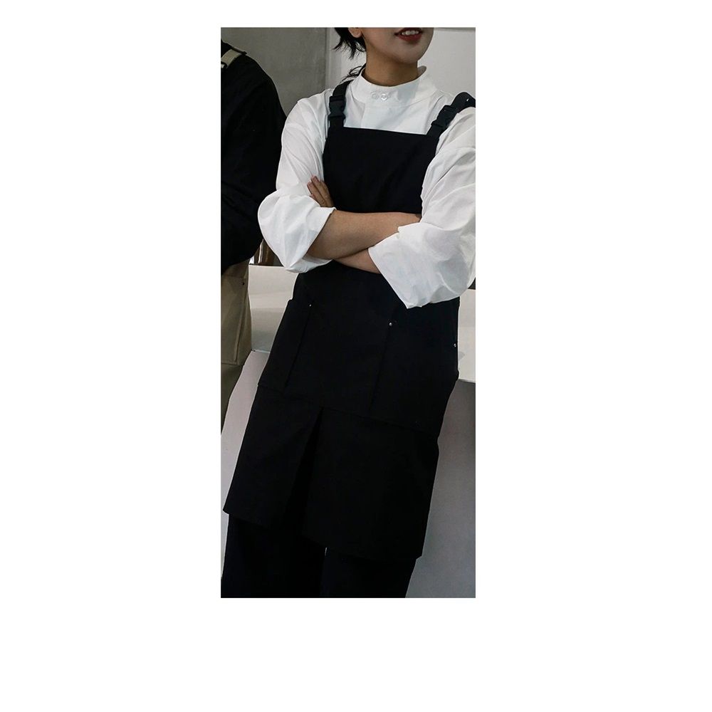 Pottery Apron Split Leg,Cross Back Chef Apron with Pockets,Painting Apron with Adjustable Straps for Cooking,Baking,BBQ,Ceramic,Gardening - Image 3