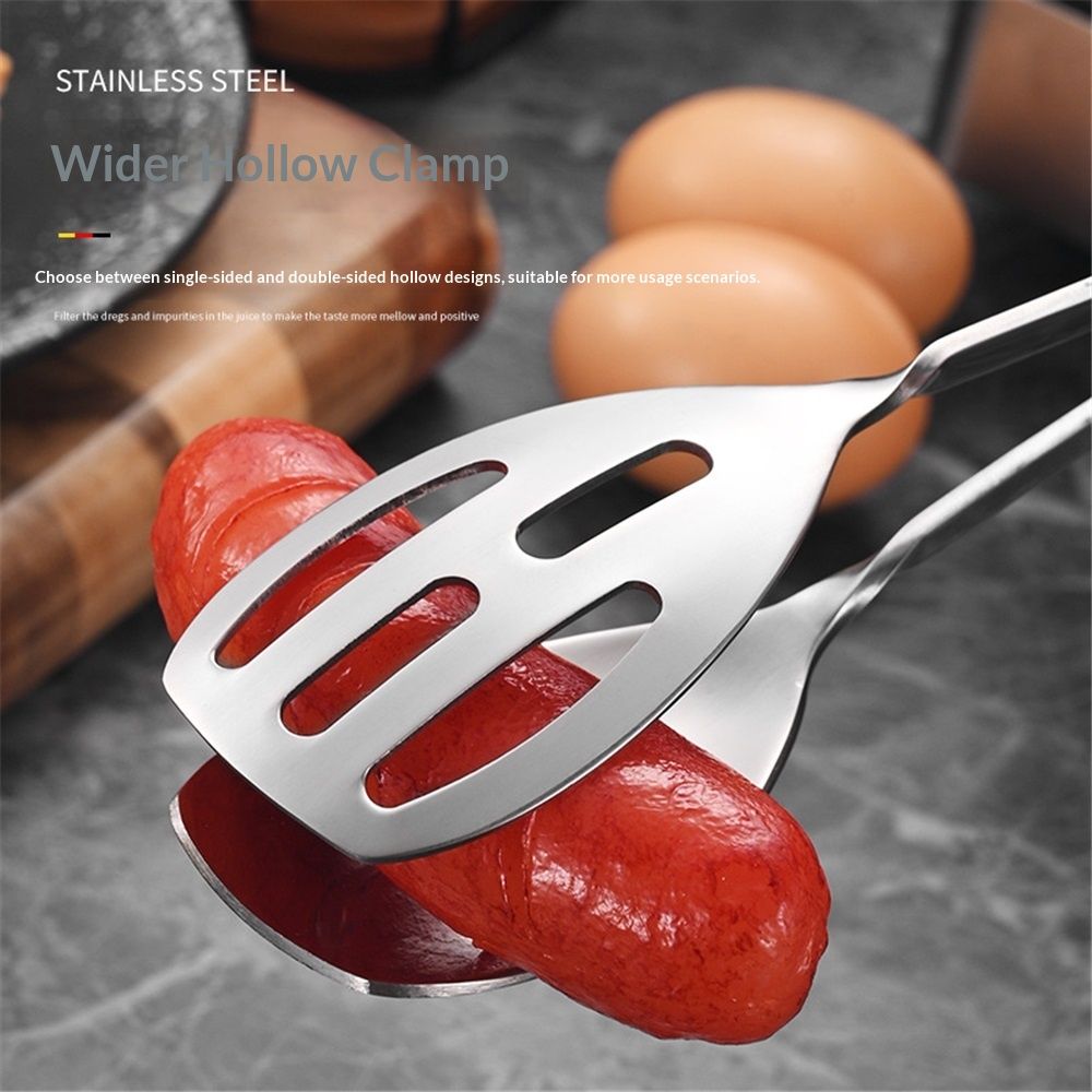 2-PACK Serving Tongs for Buffet Party Catering, Thickening Food Serving Salad Cake Bread Kitchen Tongs, Stainless Steel - Image 2