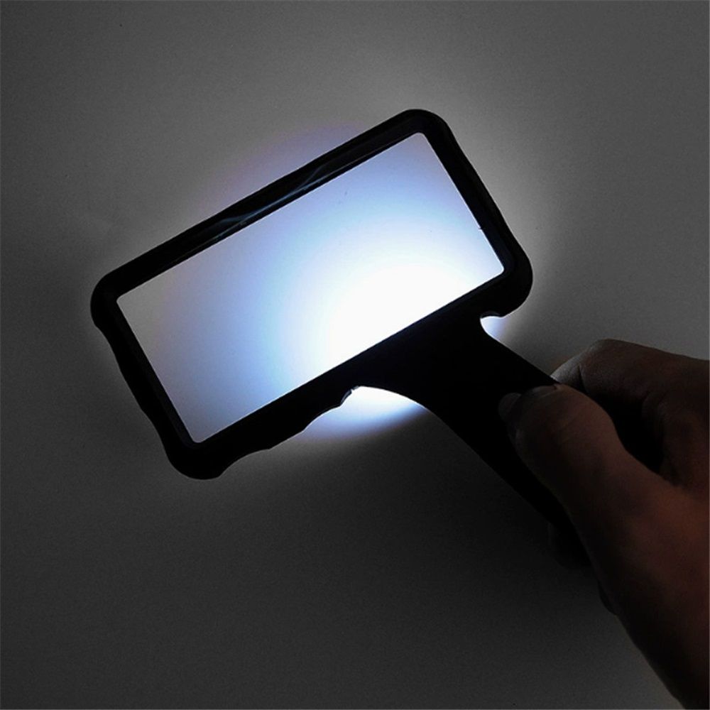 3X Hand-held Rectangular Magnifying Glass, LED Light Magnifier, Reading Magnifying Glass for Seniors, Low Vision, Macular Degeneration - Image 3