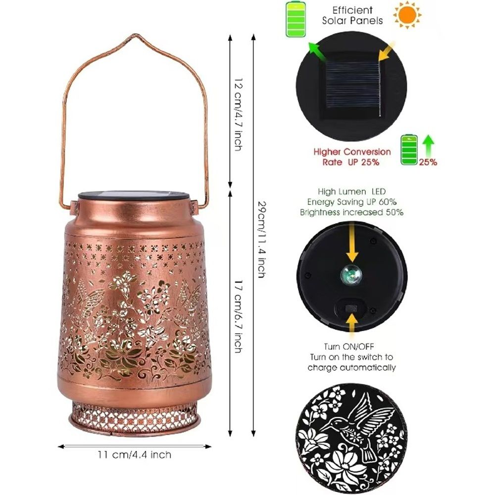 Gifts for Women Men Mom, 2 Pack Hummingbird Solar Lights Outdoor Waterproof, Mothers Day Gifts Decoration Outside for Outdoor, Yard, Lawn, Balcony Garden Decor Solar Lantern - Image 1