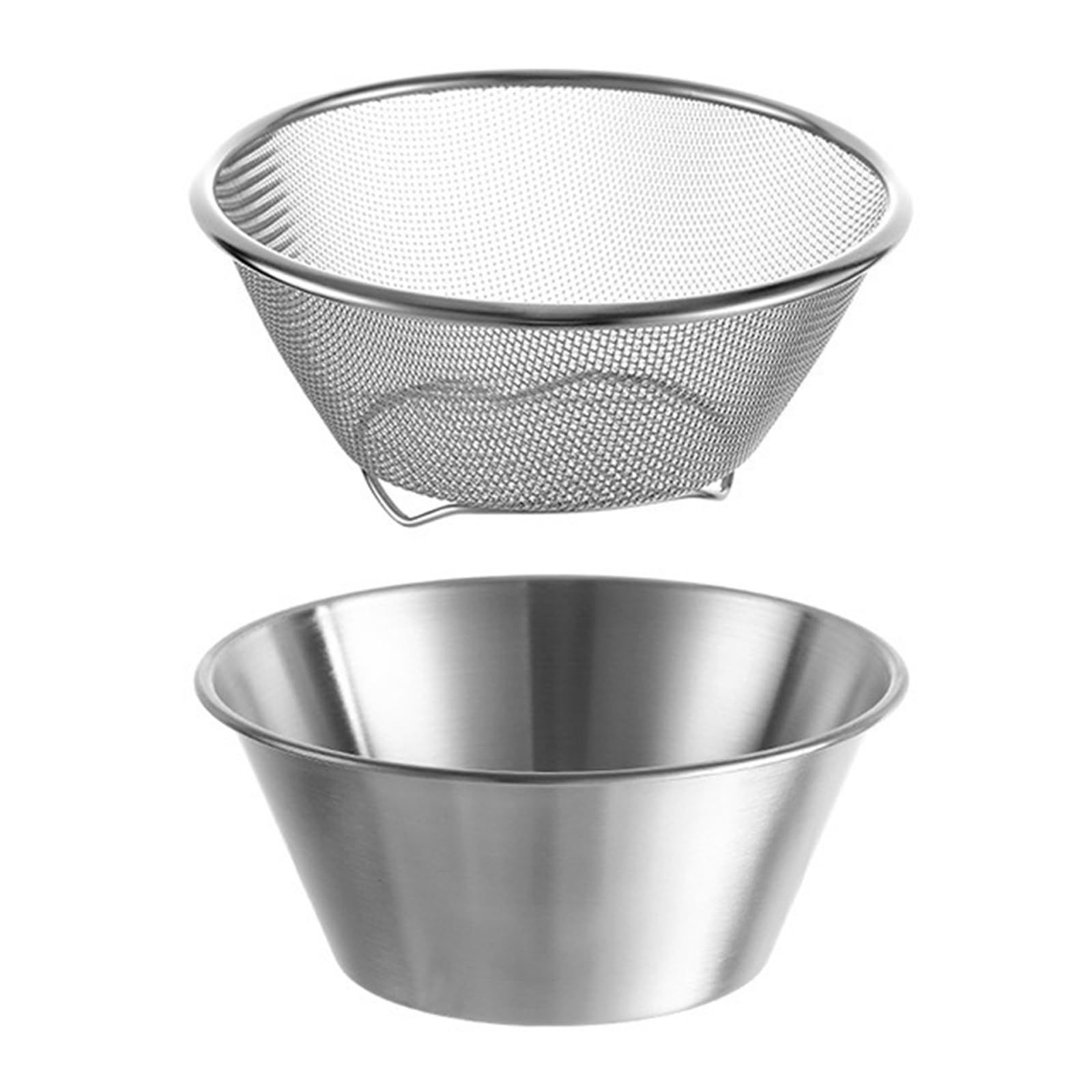 Berry Baskets, Mini Strainer with Bowl, Stainless Steel Can Colander Small Container for Berries, Strawberry, Grape, Cherry, Dishwasher Safe（16cm） - Image 1